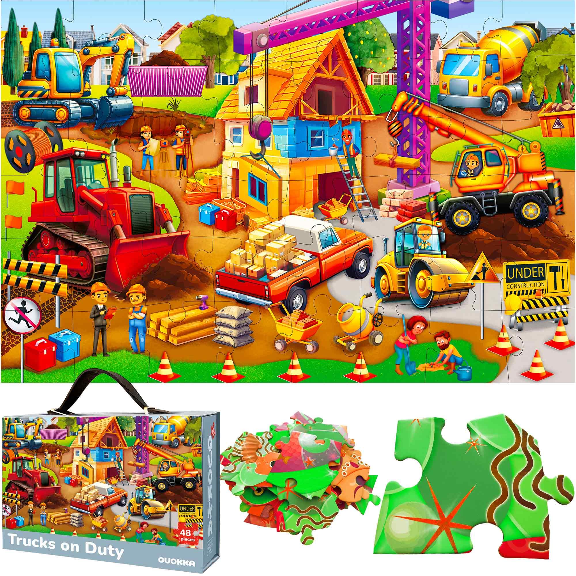 QUOKKA Floor Puzzles For 3 4 Year Olds, 60x90 cm 48 pc Giant Jigsaws For Children Age 4 5