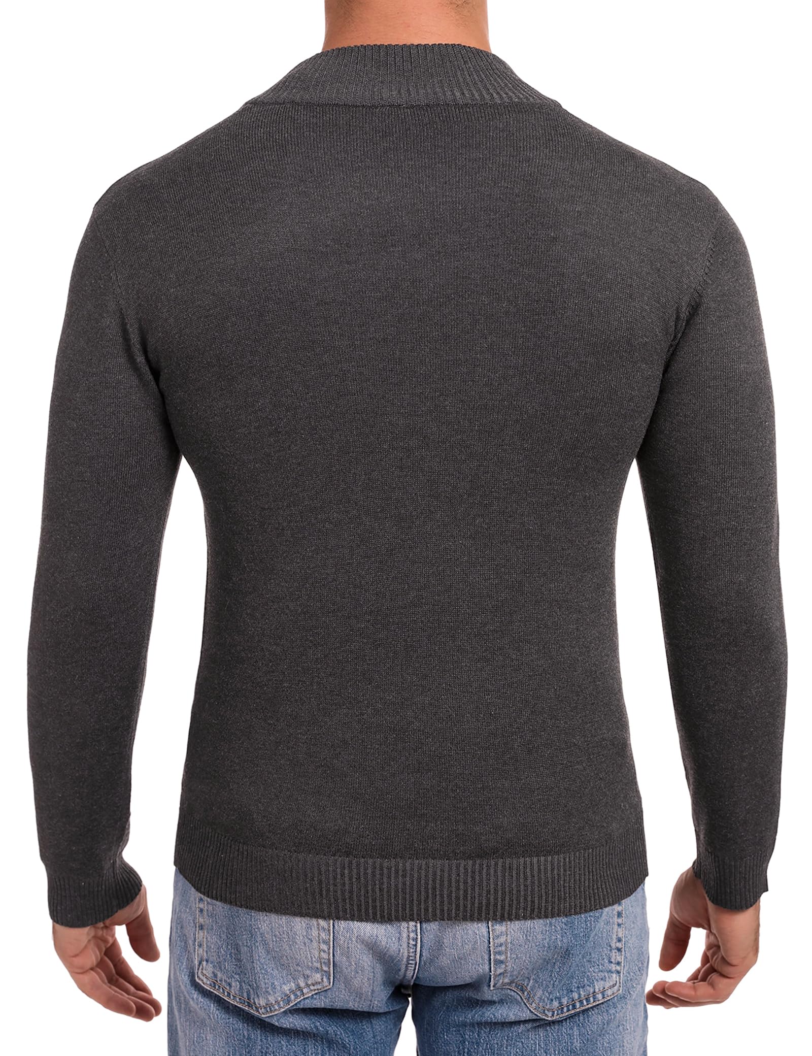 iClosam Maglione Uomo Invernali Collo Alto con Zip Pullover Giacca in Maglia Maglione Pullover Invernale Tenere Caldo