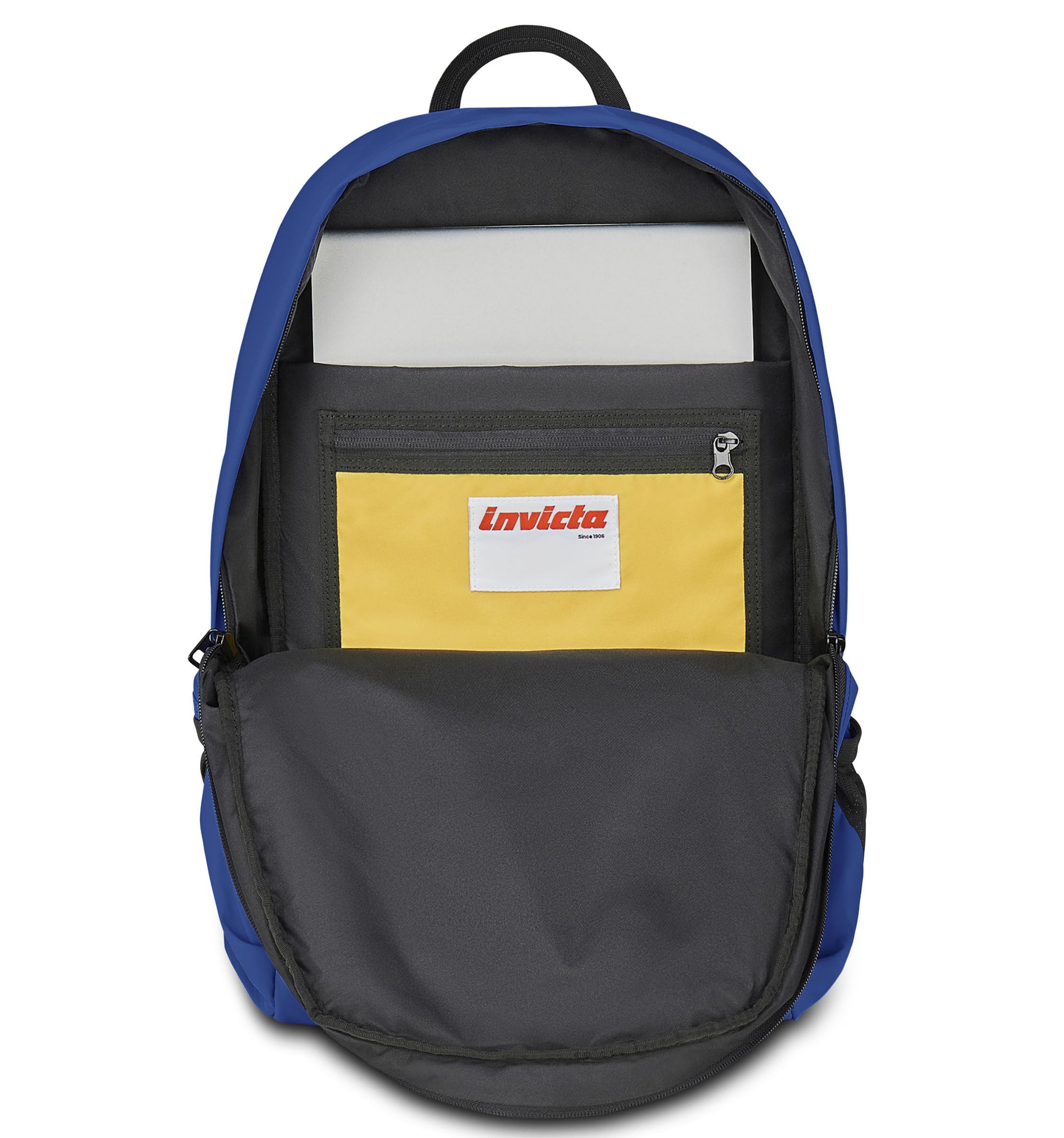 Invicta Zaino Lavoro Invict-Act Plus, Blu, Doppio Scomparto Con Tasca PC 14", Tasca Borraccia e Fondo Rinforzato, Zaino Capiente e Versatile da 29 L Per Ufficio e Università, Per Uomo e Donna