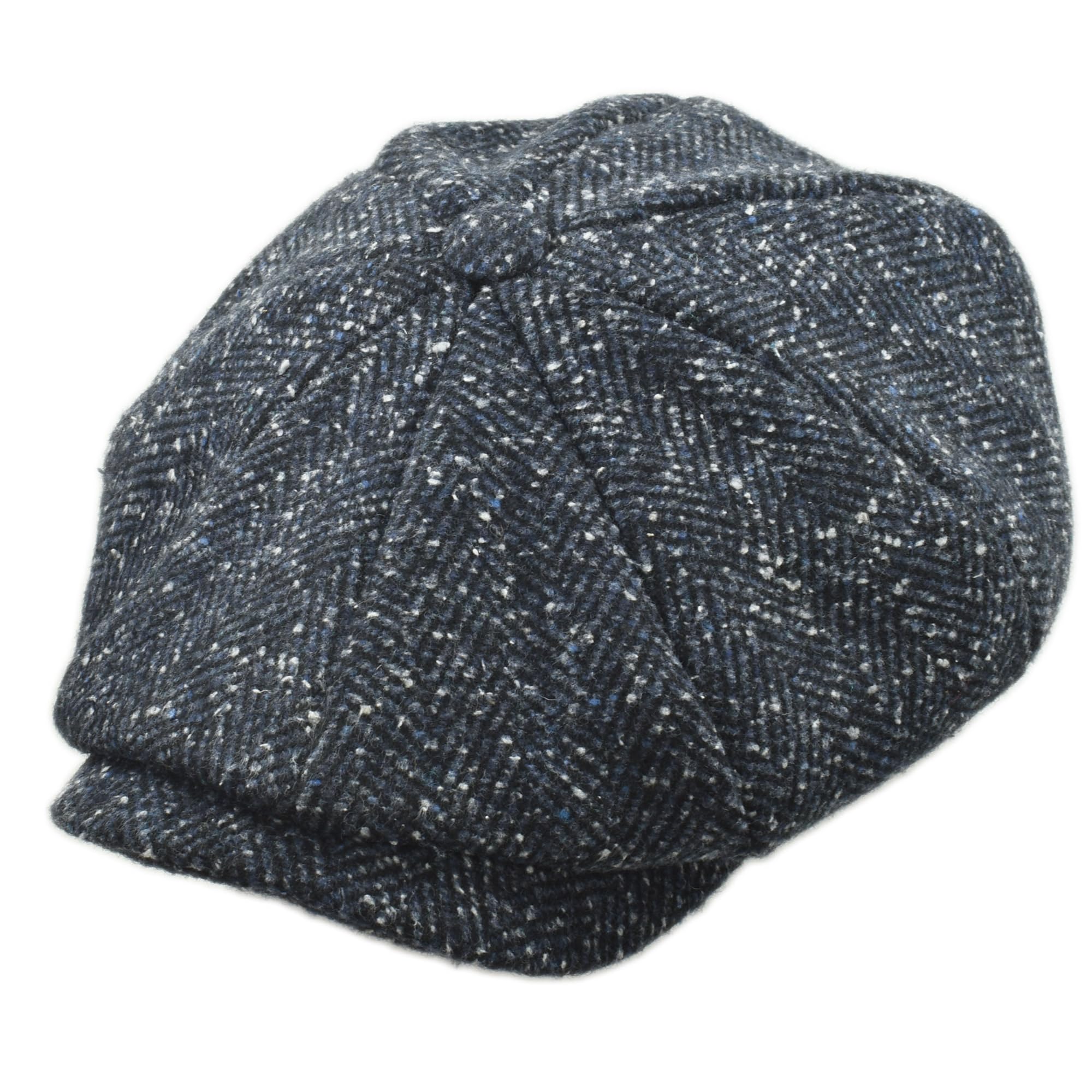 Melegari Czapka Gloucester | Newsboy Donegal Tweed Cap | Wyprodukowano we Włoszech | Mężczyźni/Kobiety | Jesień Zima