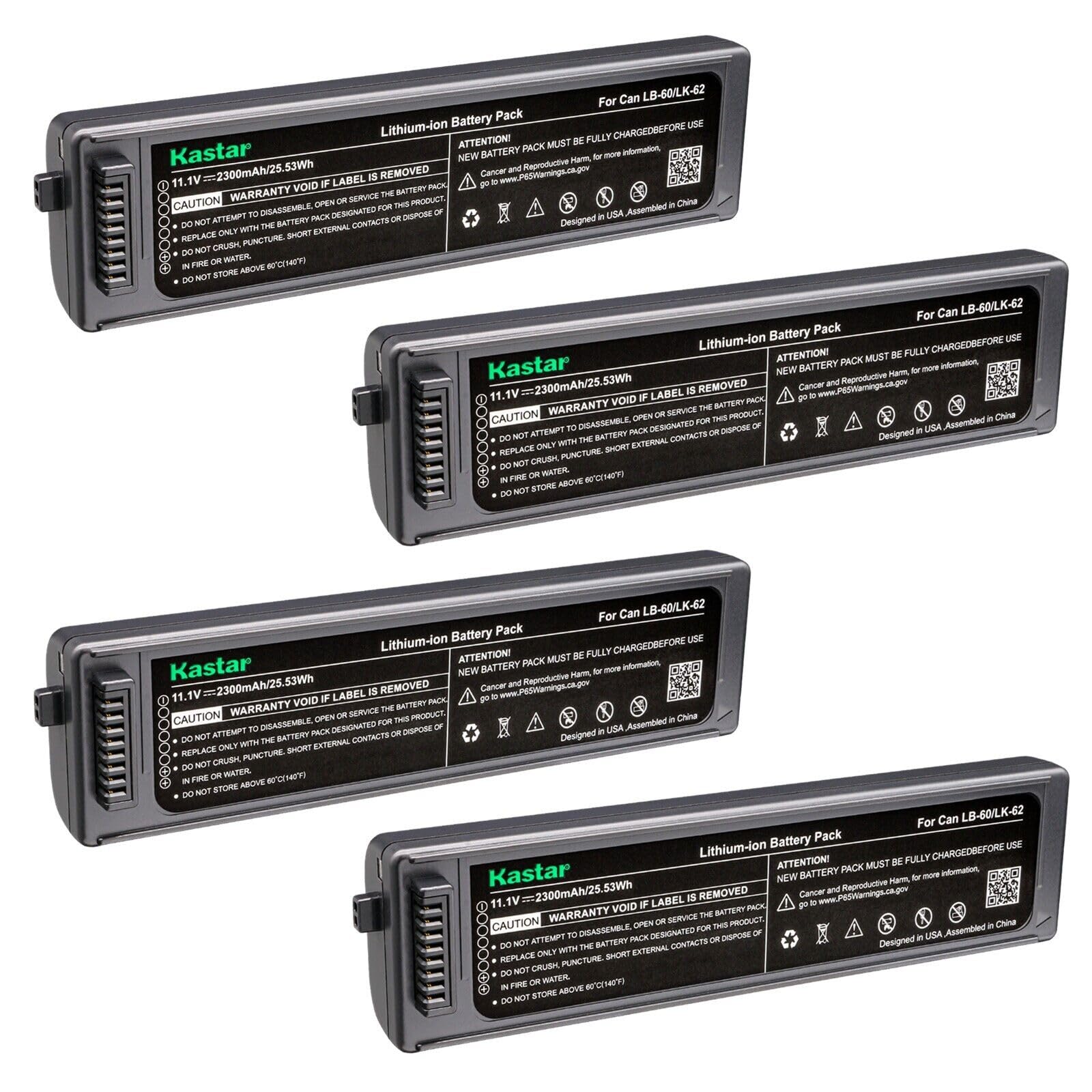 Four Kastar replacement batteries packaged together