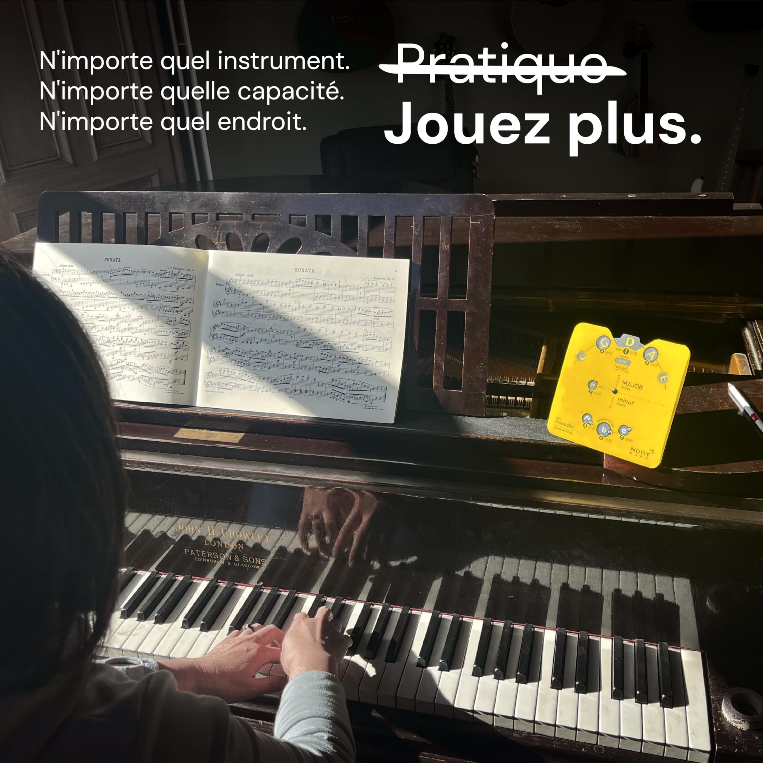 Noisy Clan Cercle des Quintes - Identifiez les Clés & Transposez la Musique Rapidement - Outil de Composition Mains Libres pour Tous Instruments - Roue Décodeur Pro 15cm