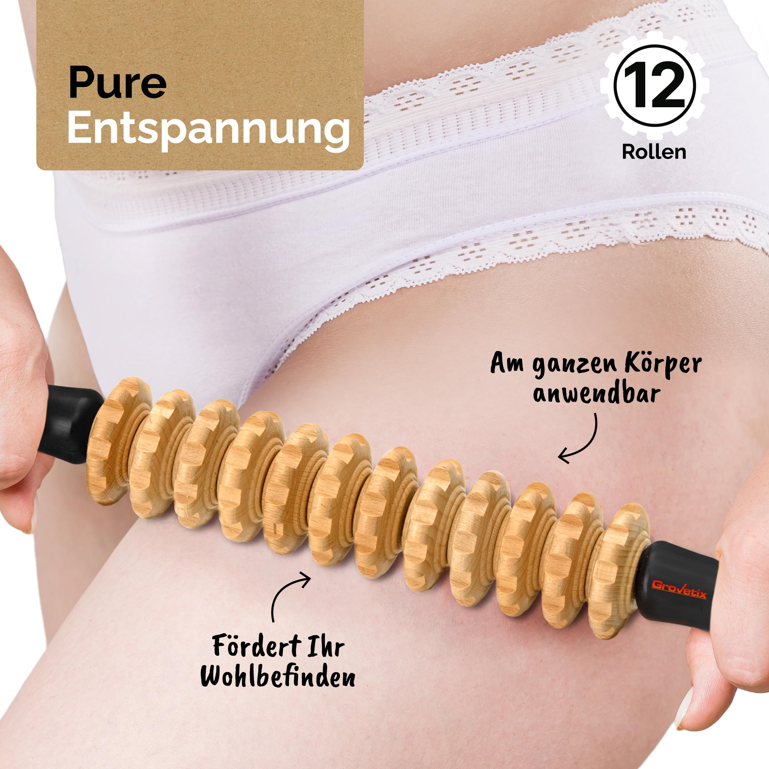 Massageroller Faszienstab aus hochwertigem Buchenholz Faszienrolle holz ideal für eine schonende und gleichzeitig effektive Massage