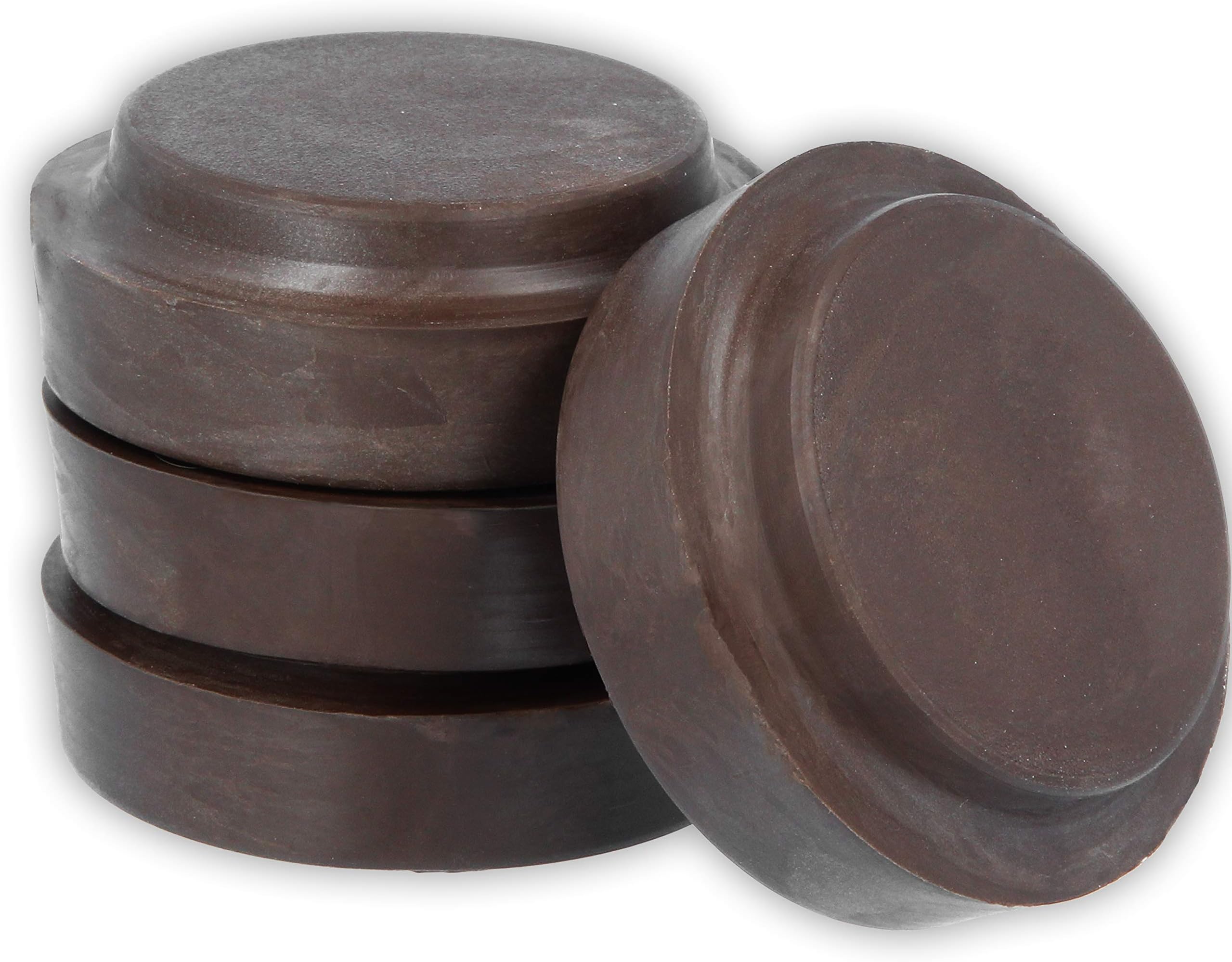4X Brown Rubber Castor Cups Non Slip Protect Your Floors & Prevent