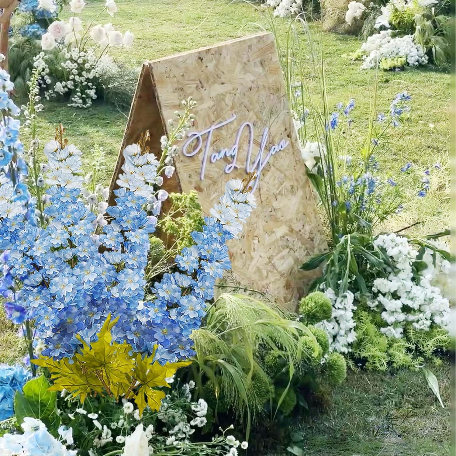 SNAIL GARDEN 6Pcs 240 Heads Blue Delphinium Artificial Flowers, 47"/120cm Long Stem Larkspur Artificial Flowers, Faux Artificial Snapdragon Flowers for Tall Vase, Home Office Garden Wedding Decor