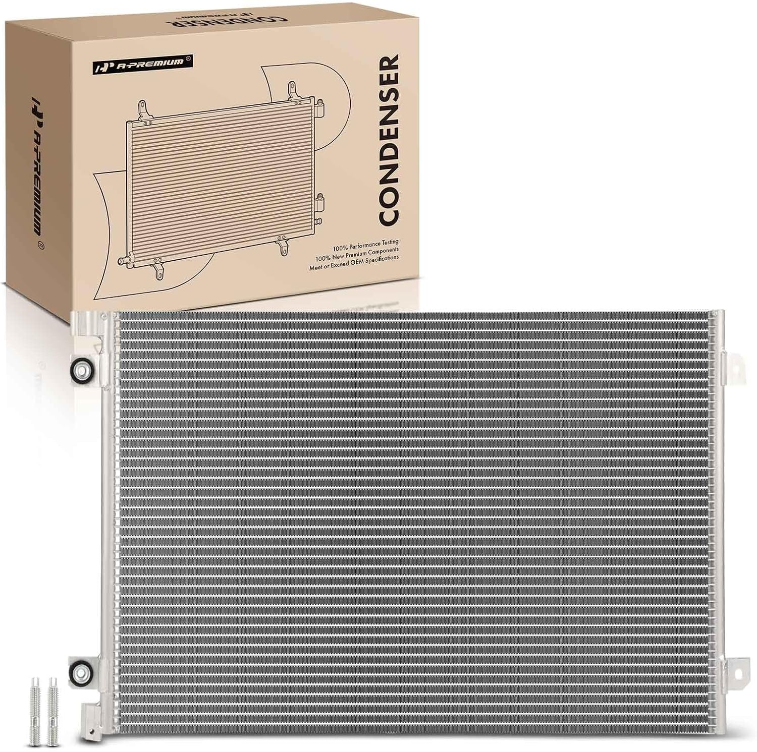 A-Premium Air Conditioning A/C Condenser Compatible with Kenworth 579 2022-2024, T680 2022-2024, T680E 2023 & Peterbilt 579 2022-2024