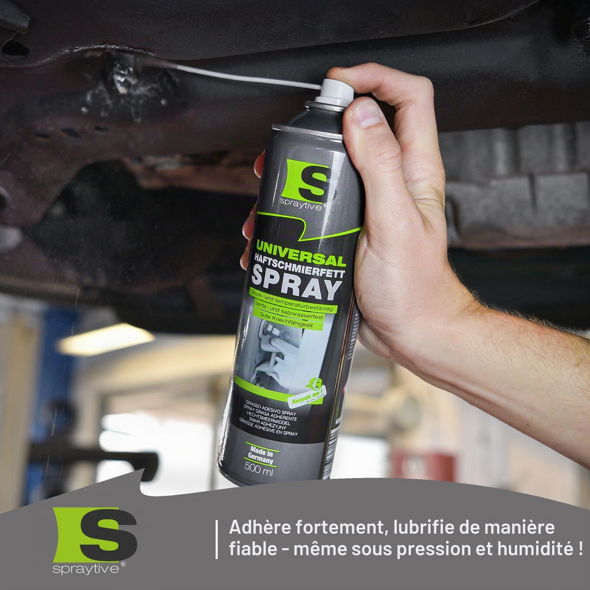 Lot de 24 sprays de graisse lubrifiante adhésive universelle de 500 ml - Graisse lubrifiante et huile pénétrante pour voiture, articulations, roulements et charnières - Graisse de