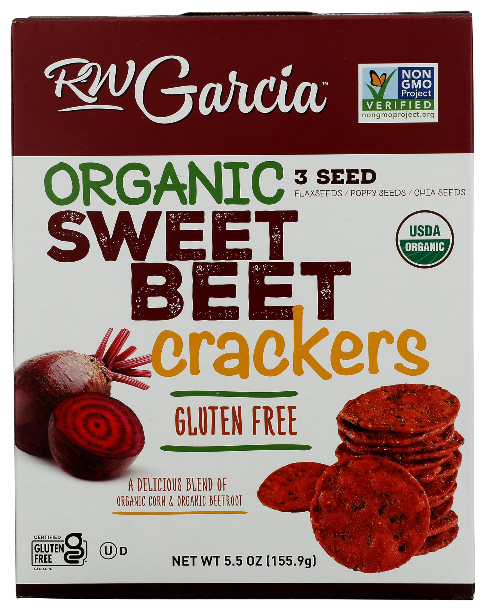 RW GARCIA Organic Sweet Beet Crackers, 5.5 OZ