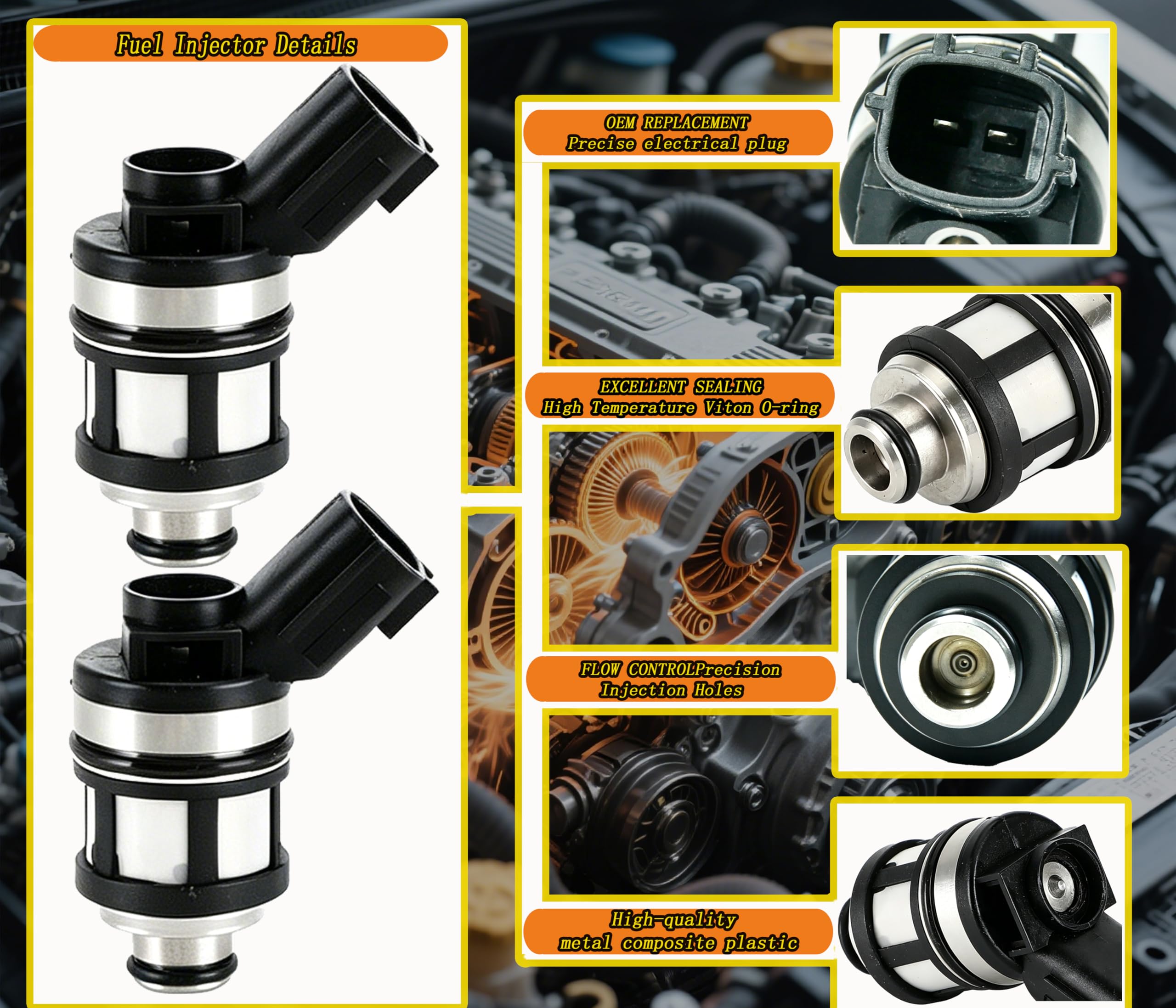Amazon.com: Set Of 6Pcs Fuel Injectors JS23-1 16600-38Y10