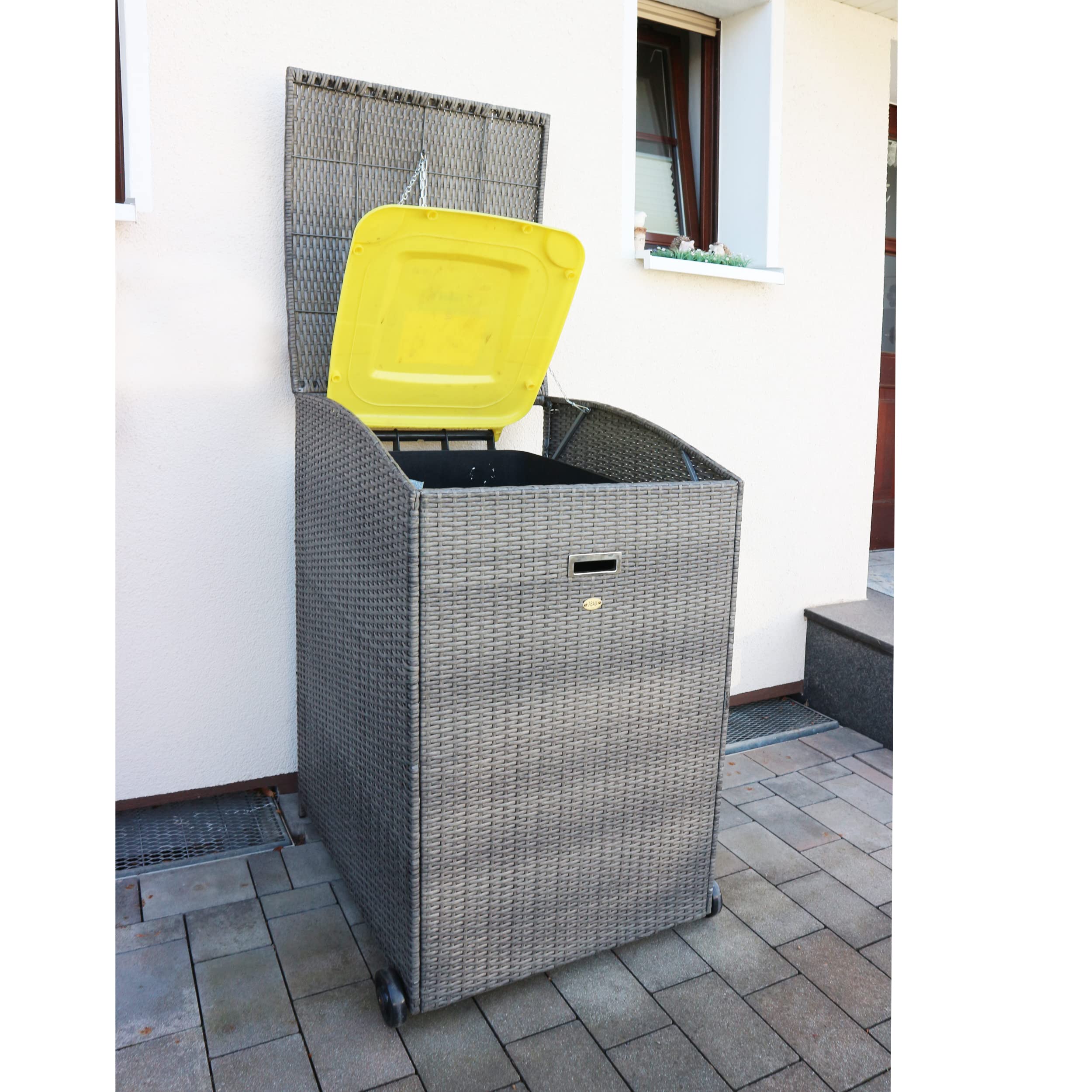 HABAU Mülltonnenbox aus Polyethylen, Mülltonnenverkleidung für 120 und 240 Liter Abfalltonnen