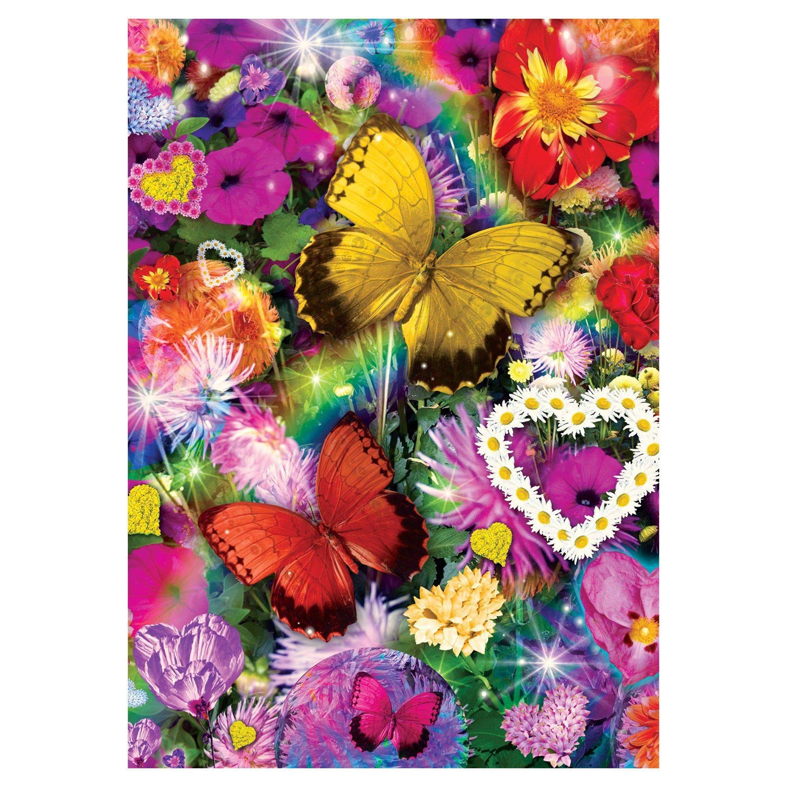 Wowdecor - Kit per pittura a mosaico 5D, motivo pavone blu, con fiori e farfalle