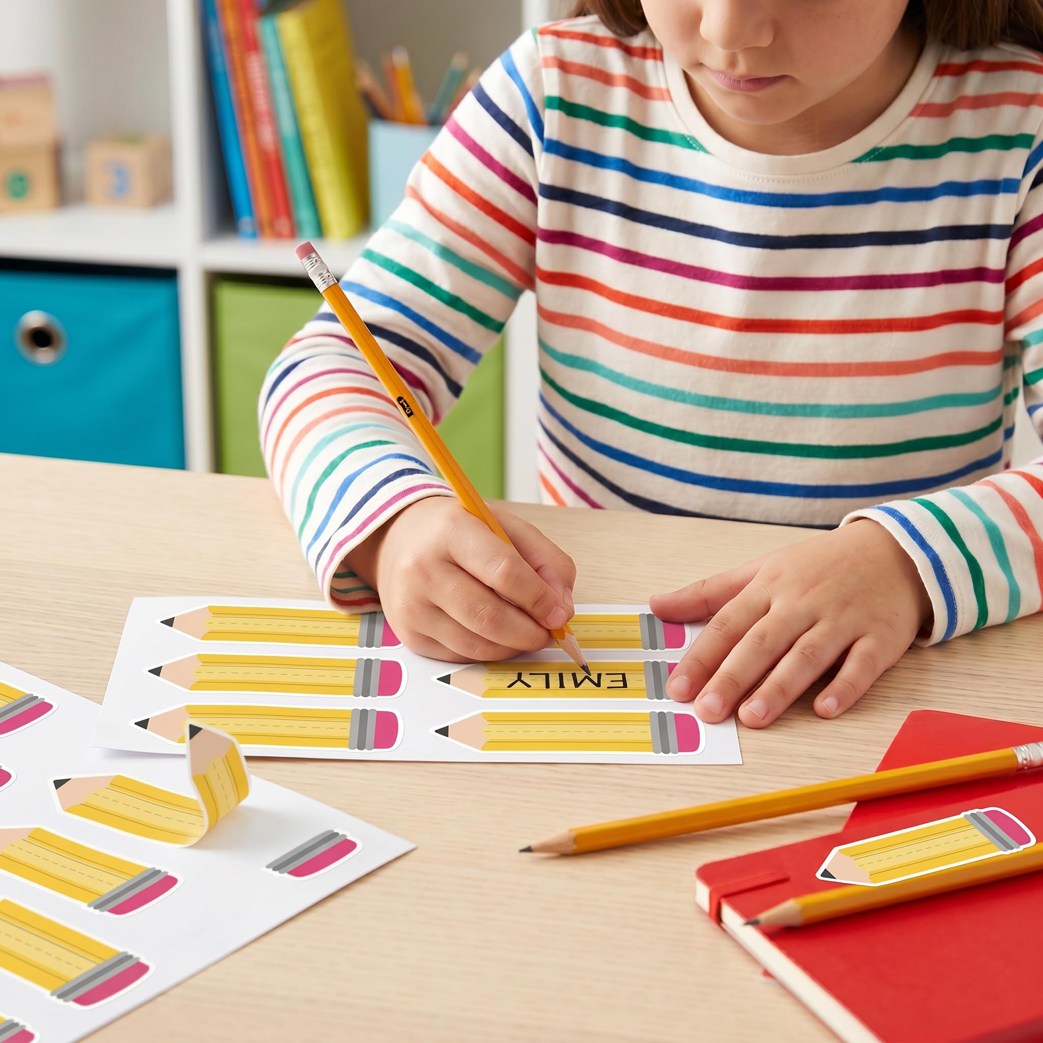36 Stück Stiftetiketten zum Beschriften für Kinder - Stiftetiketten selbstklebend für Schulbedarf, Klassenzimmer, Notizbücher, Schulanfang