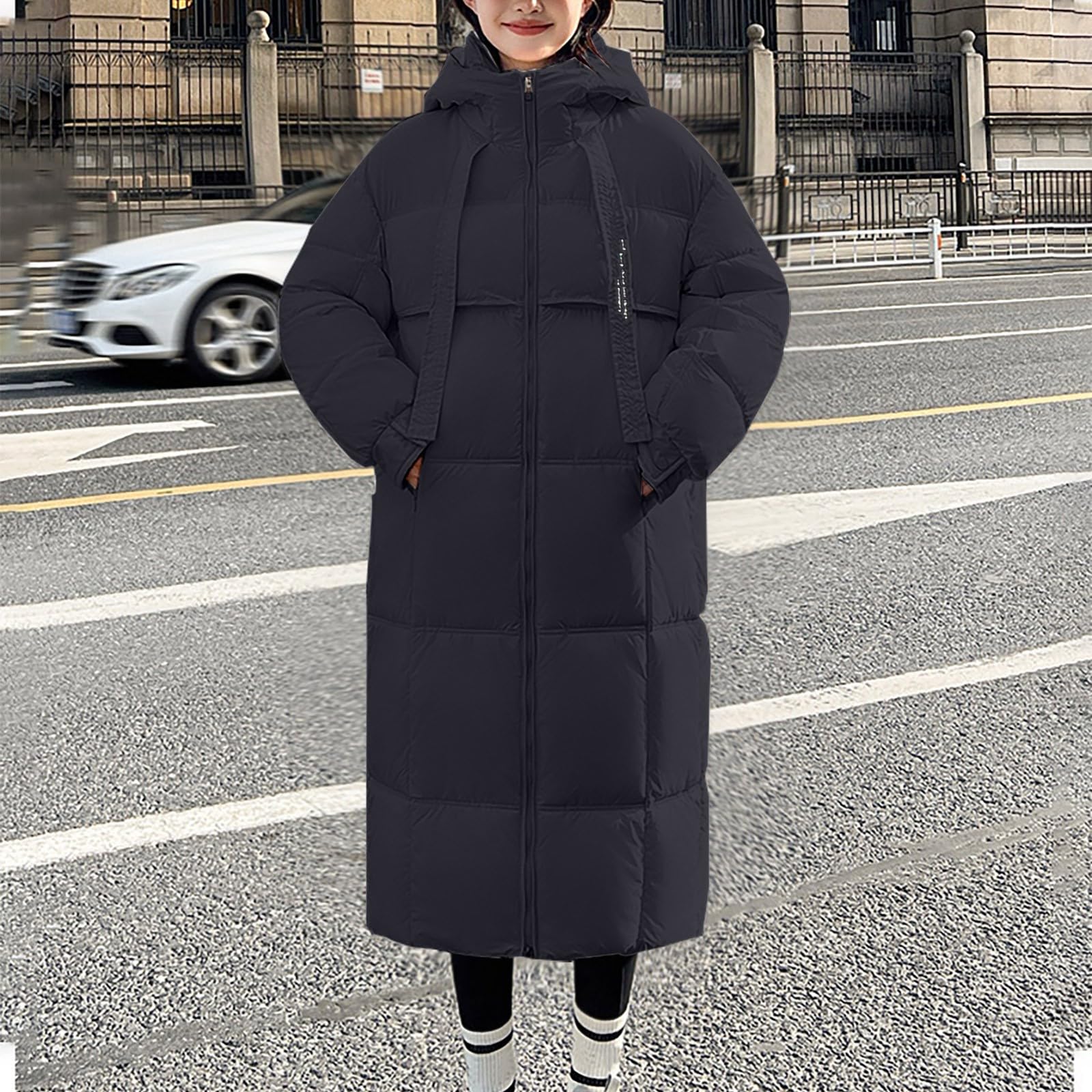 Generico Cappotto Donna Con Cappuccio Leggero Giacca Elegante Caldi Piumino