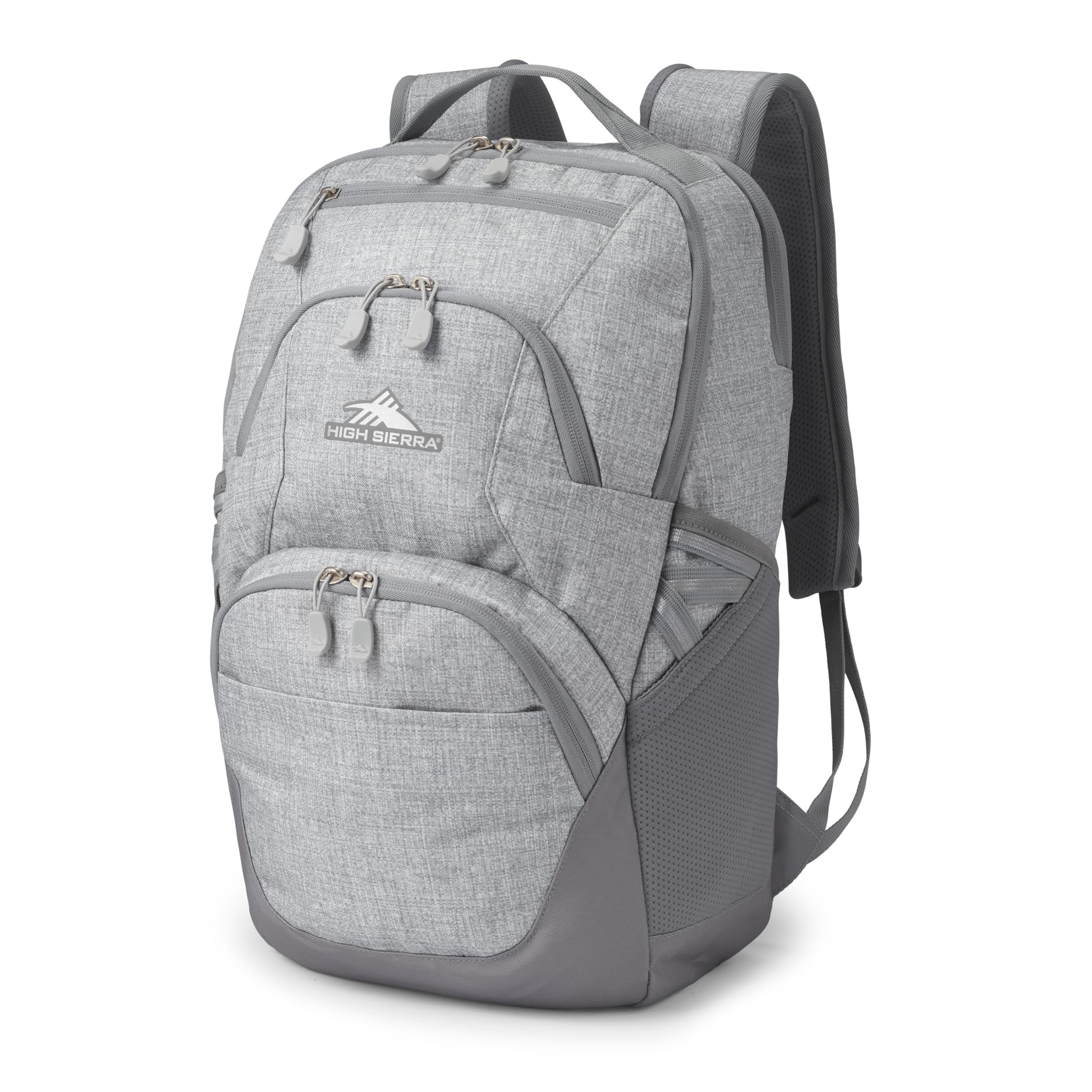 Swoop SG Backpack, Travel or Work Laptop Bookbag with Drop Protection Pocket, and Tablet Sleeve, One Size, Silver Heather