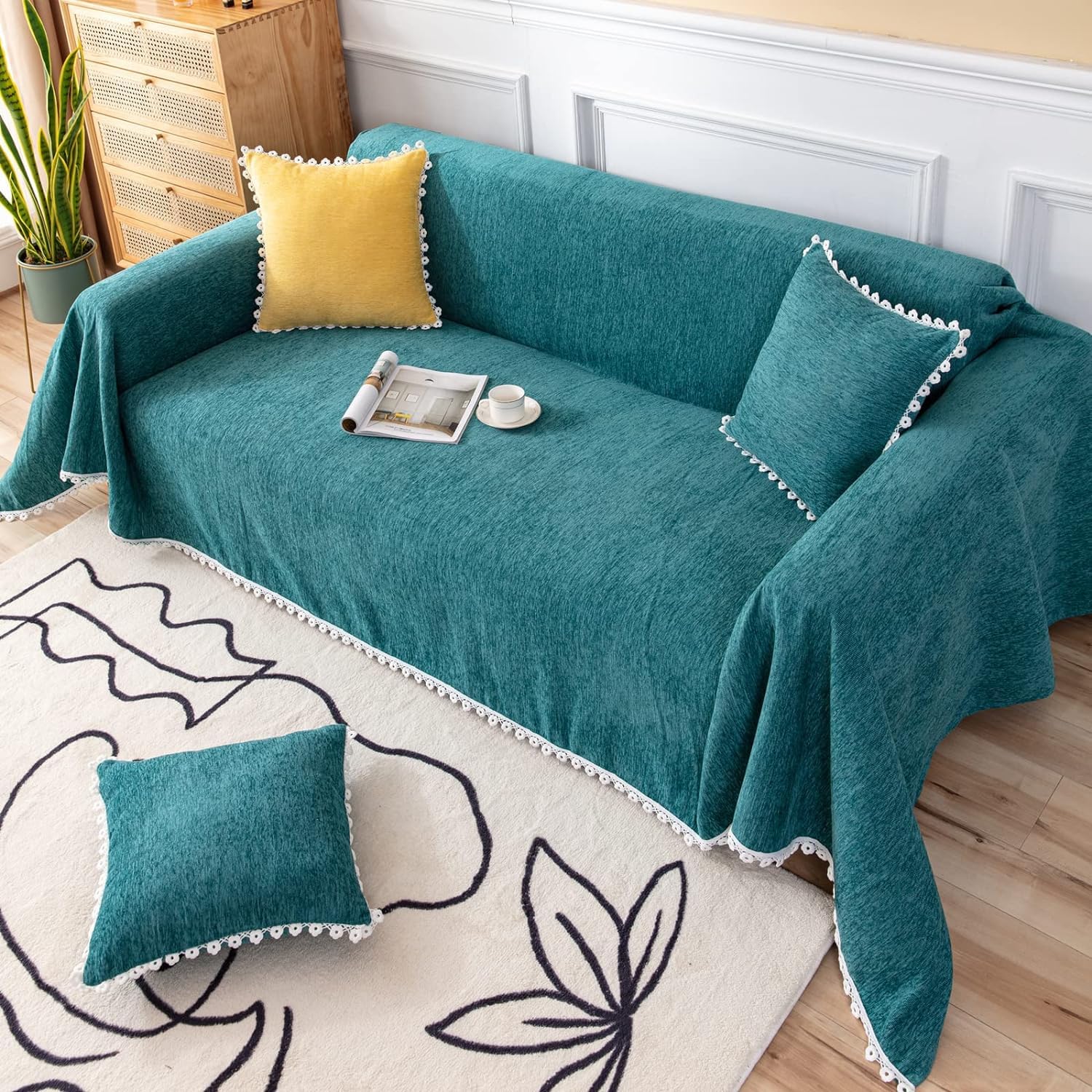 Housse de canapé en chenille douce pour un intérieur cocooning