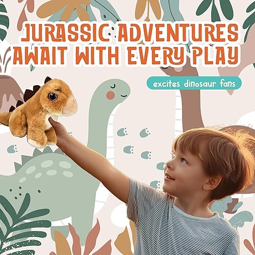 Miniatura 6 de Juguetes de peluche de dinosaurio de estegosaurio de 7 pulgadas, lindo, ultra tierno, juguete de dinosaurio suave abrazable, decoración de