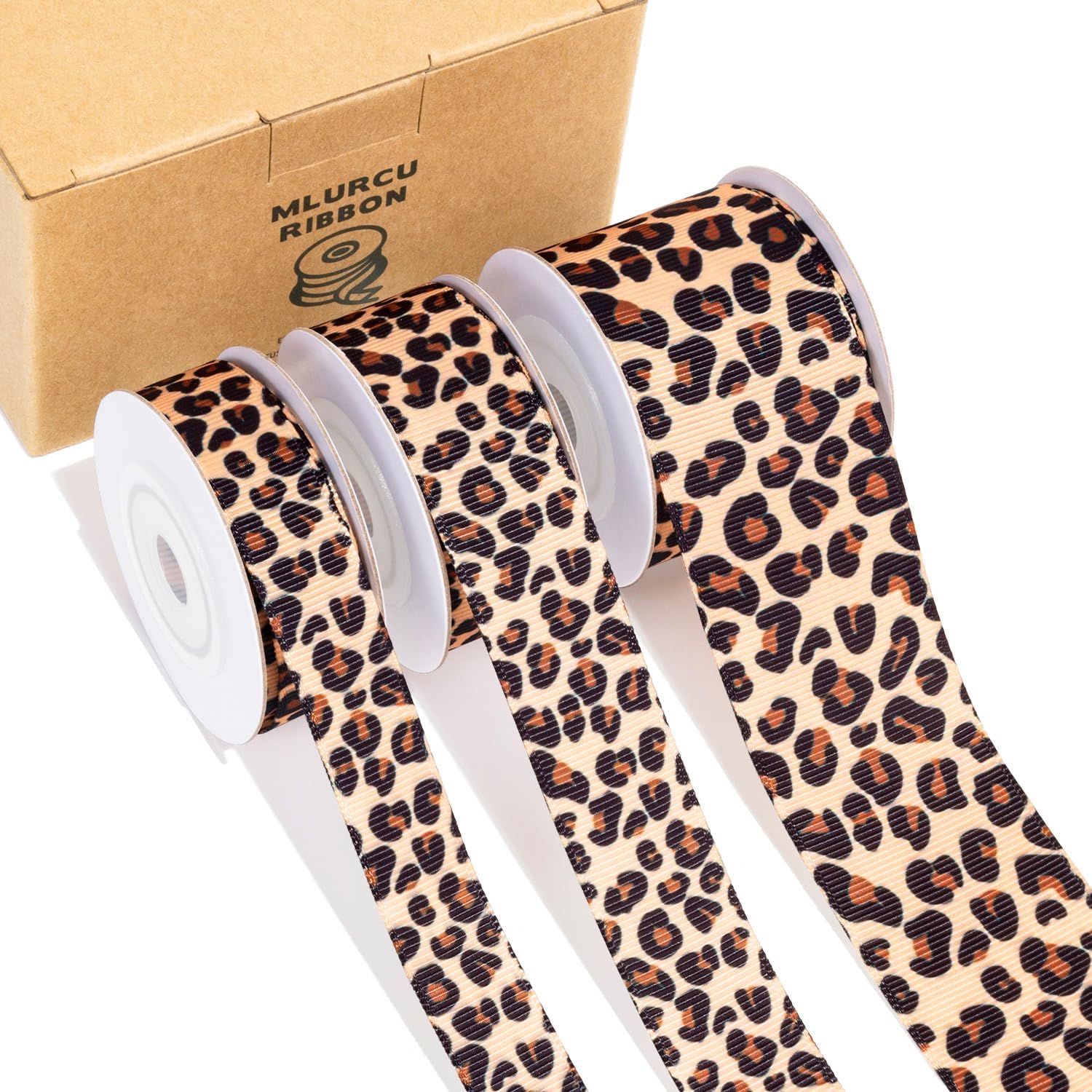 Amazon.com: Cheetah Print Ribbon Set 3 Rolls Animal Print Grosgrain ...