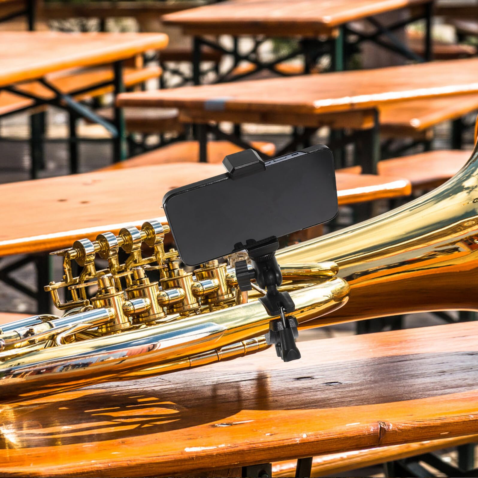 Soporte Ajustable para Móvil con Clip para Trompeta Soporte Giratorio para Partituras Compatible con Instrumentos de Viento como Trombón Clarinete Oboe y Corneta Compacto y