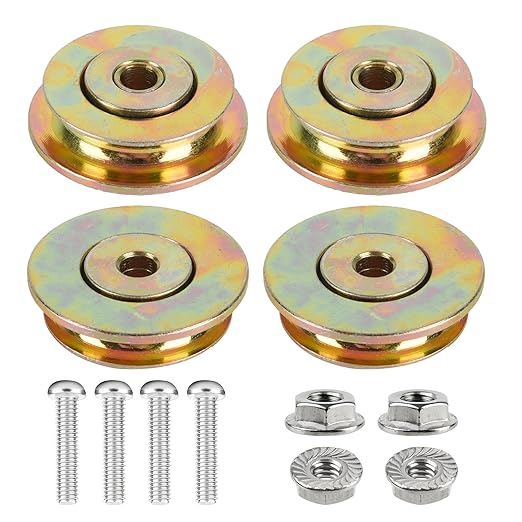 Upgrade Cut-Off Flange Track Bearings Kit, 12334 Rollers, 12364 Screws, 10094 Lock Nuts, Replacement and Guaranteed Fit for Tapco Pro & Max - Durable Stainless Steel, Easy Installation (4)