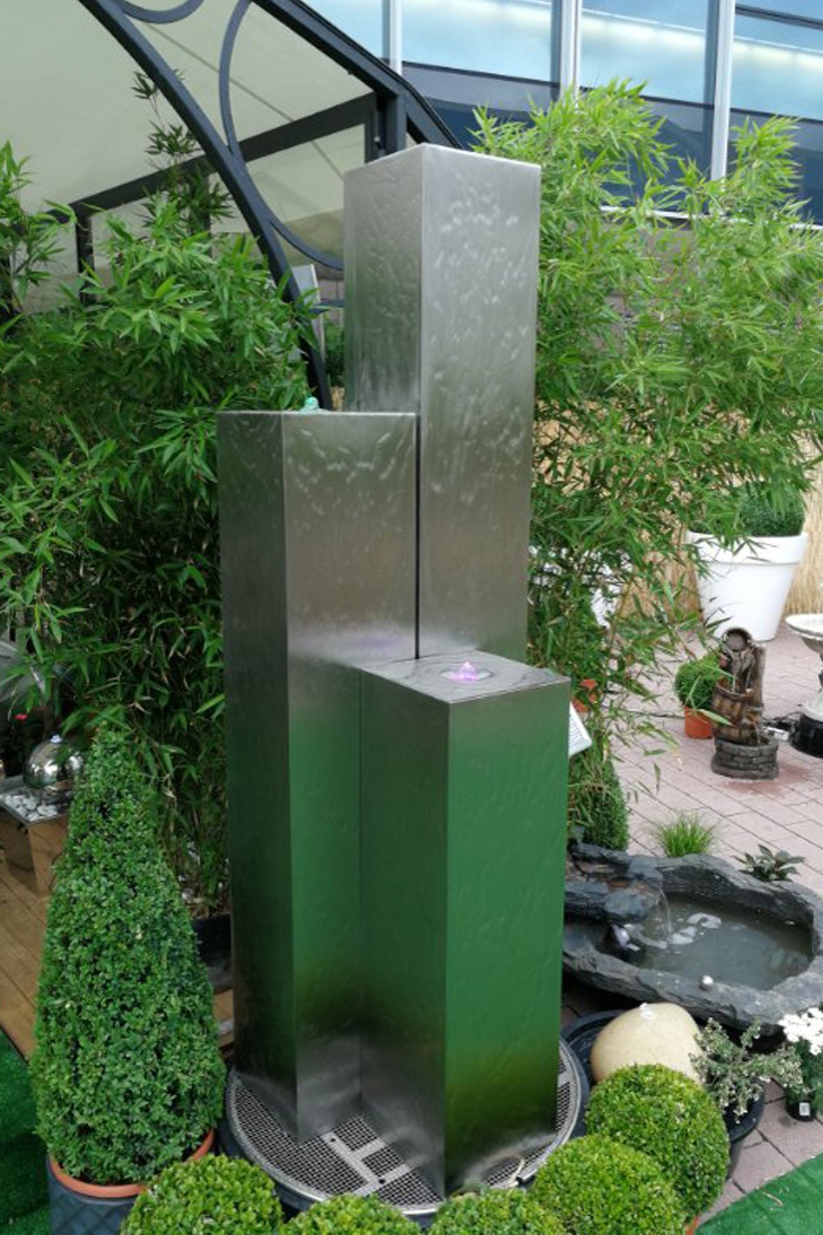 KÖHKO® Gartenbrunnen Tower Höhe 150 cm 26001 Springbrunnen mit PE-Becken