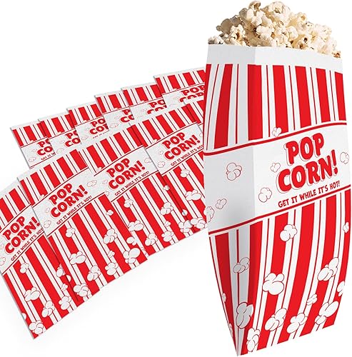 Bolsas de palomitas de maíz a prueba de fugas, resistentes a la grasa, paquete de 50 unidades. Resistente a desgarros, fundas de papel de 2 onzas de