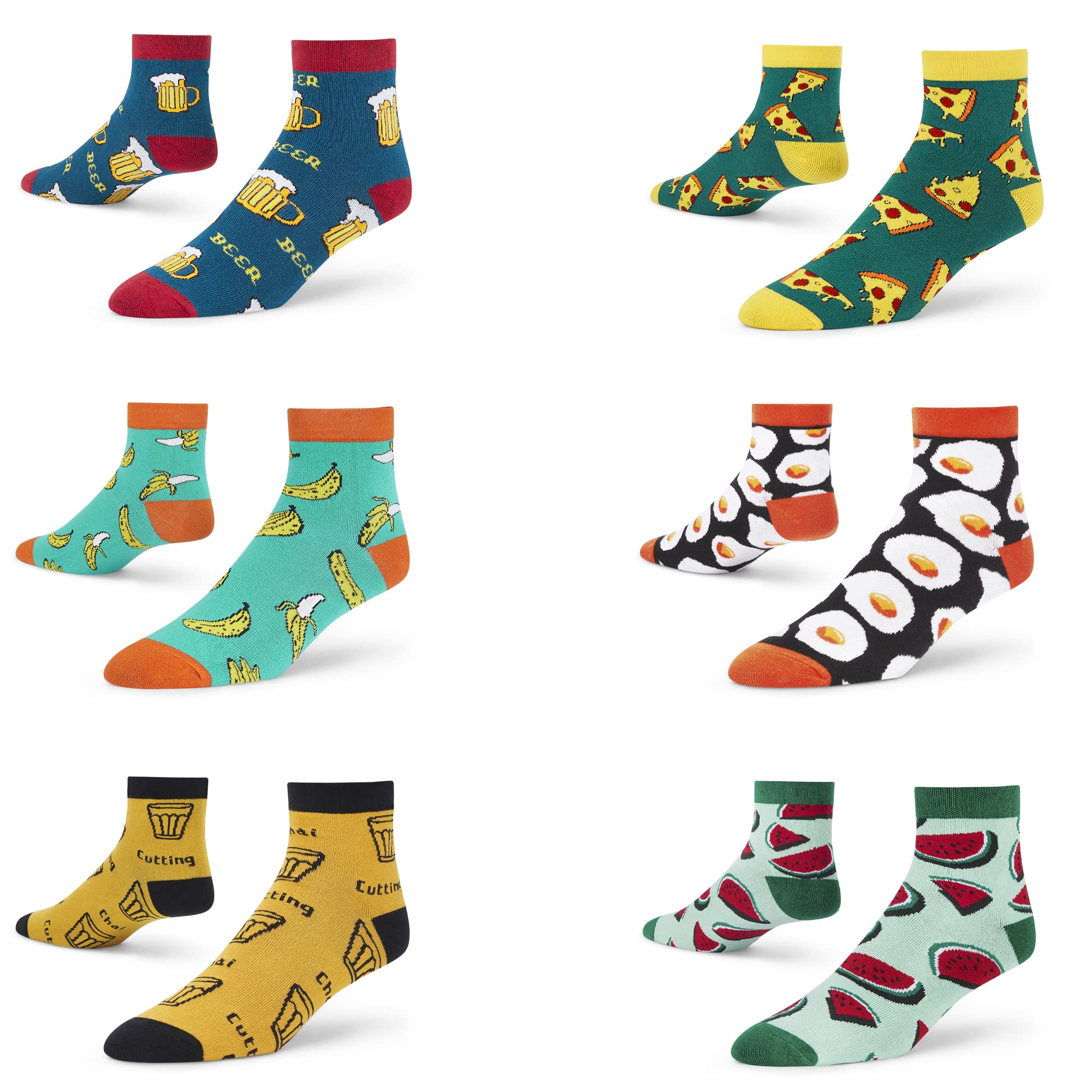 Men's and Women's Combed Cotton Ankle Length Socks (Pack of 6) (Multicolour, Free Size)