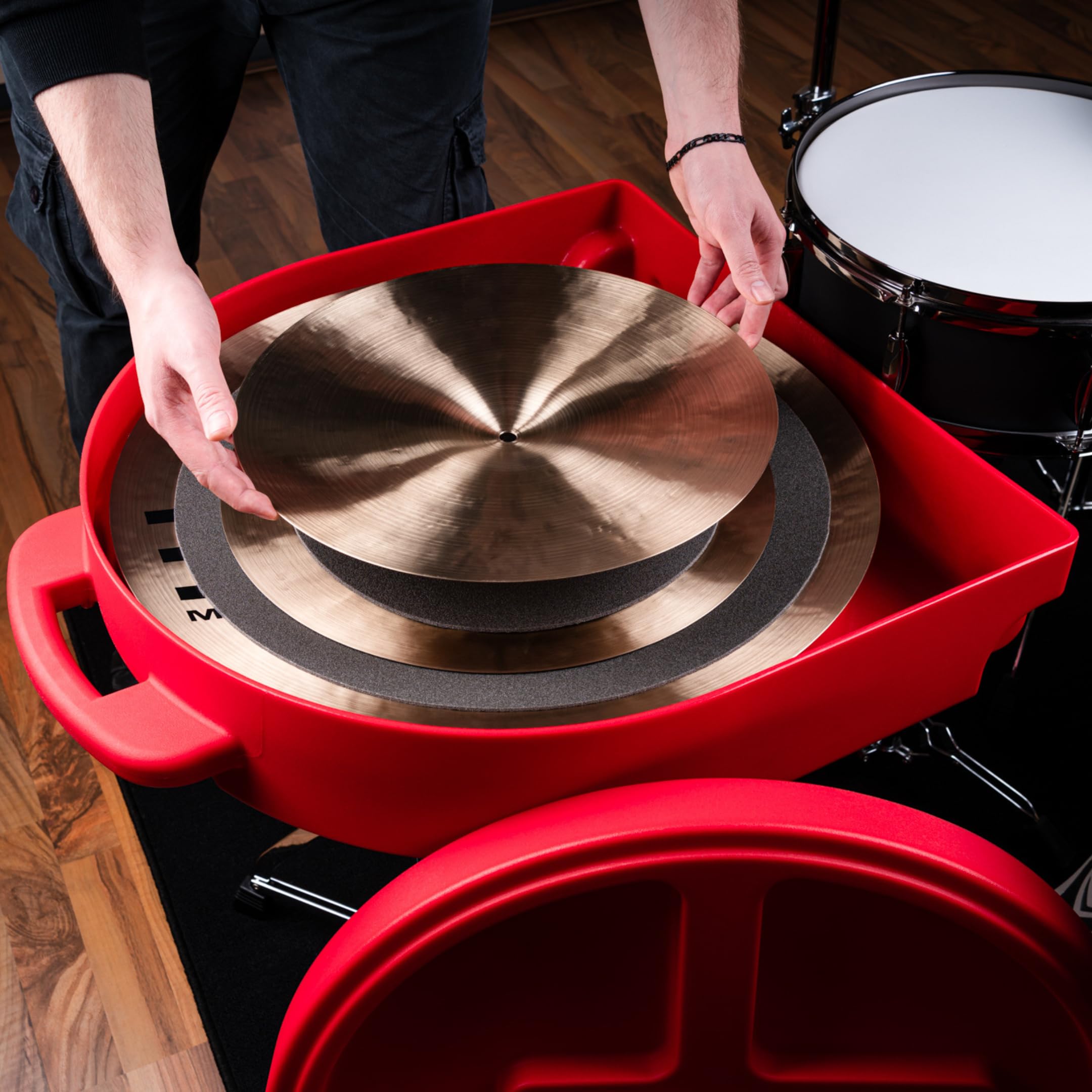 Meinl Cymbals Pro Cymbal Case – Koffer für Schlagzeug Becken bis 22 Zoll – Inkl. 8 Trenner, Tragegriff – Drum Zubehör, Rot (MCC22R)