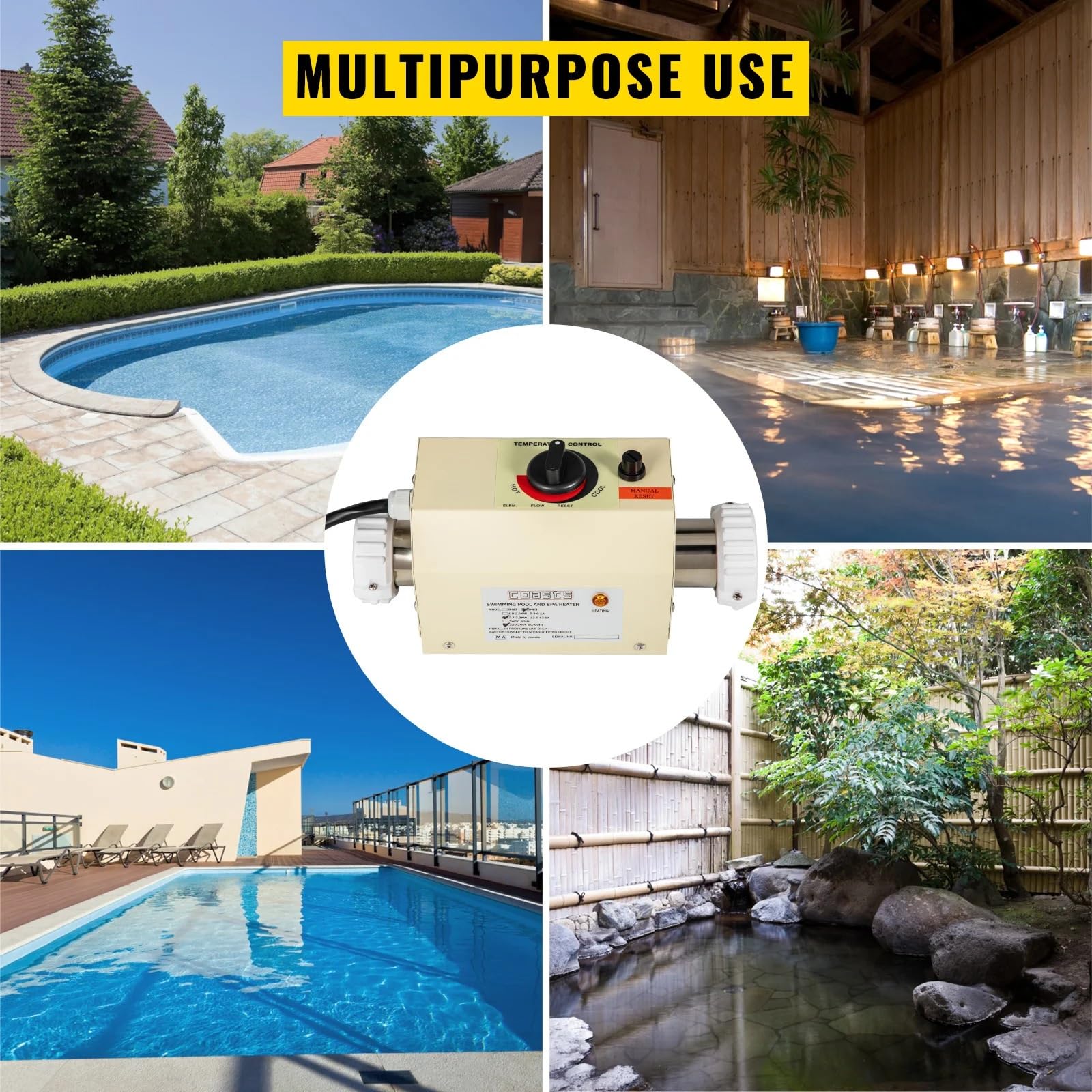 3KW podgrzewacz basenowy wanna z hydromasażem elektryczny podgrzewacz wody termostat do wanny basenowej SPA sprzęt do basenu Mocniejszy i wydajniejszy