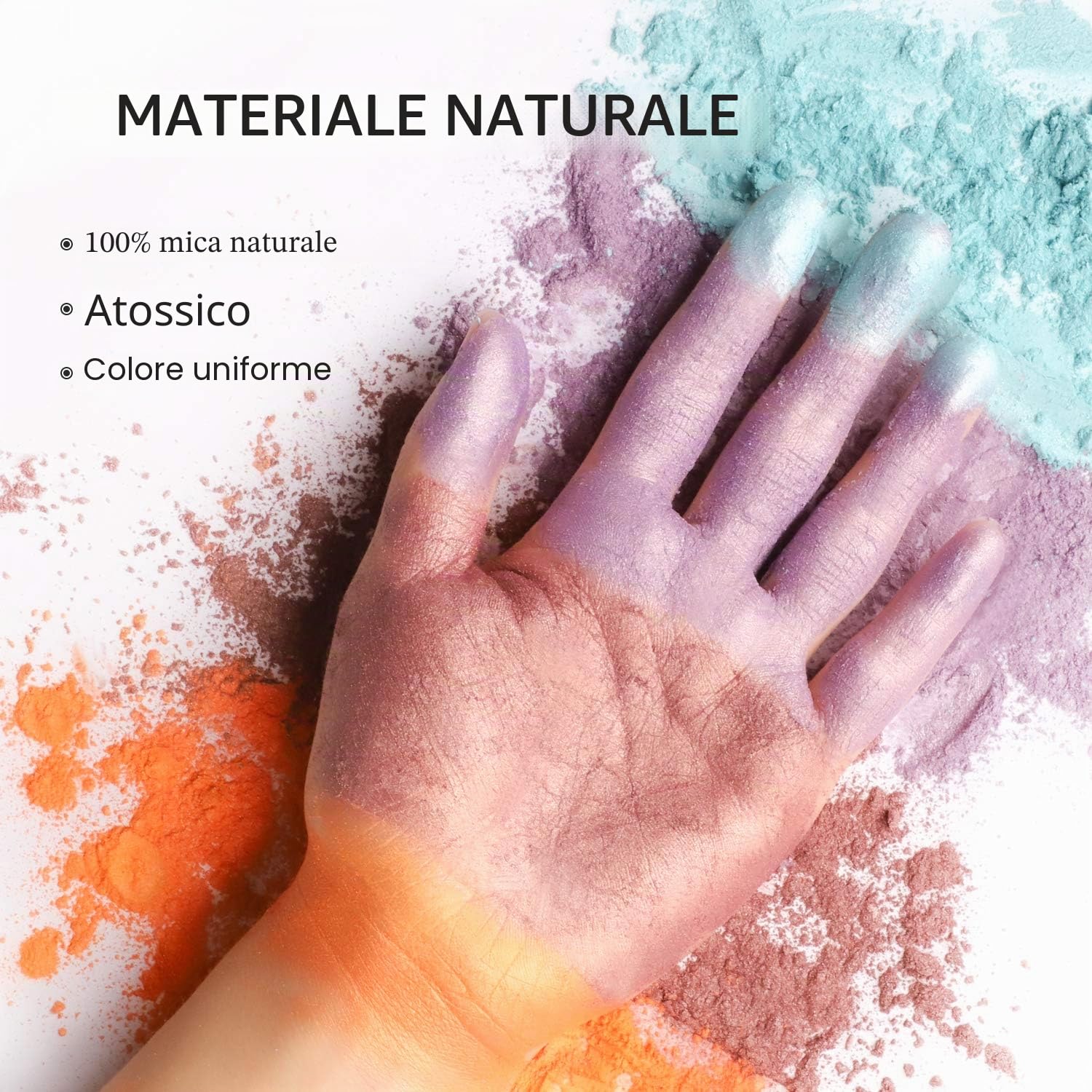 Pigmenti Coloranti Naturale, 5g*30 Colori Mica Polvere Colorante per Sapone, Slime, Resina Epossidica, Candele, Bomba da Bagno, Acqua, Cosmetici, Pittura, Feste