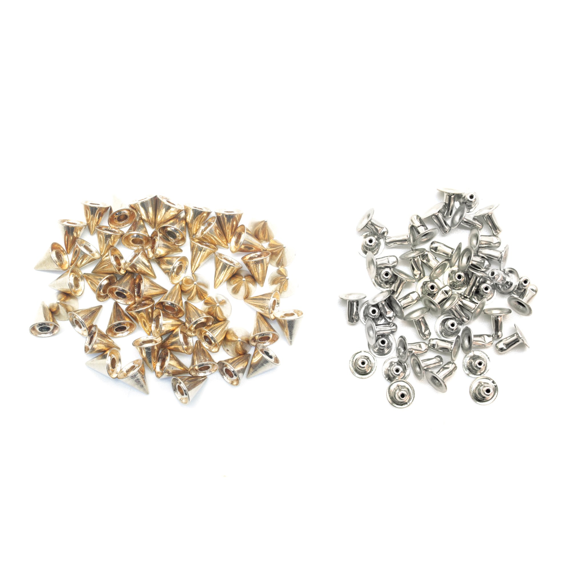 WedDecor 50pcs Argento Cono Spike Rivetto Borchie 8mm x 8mm con Perni