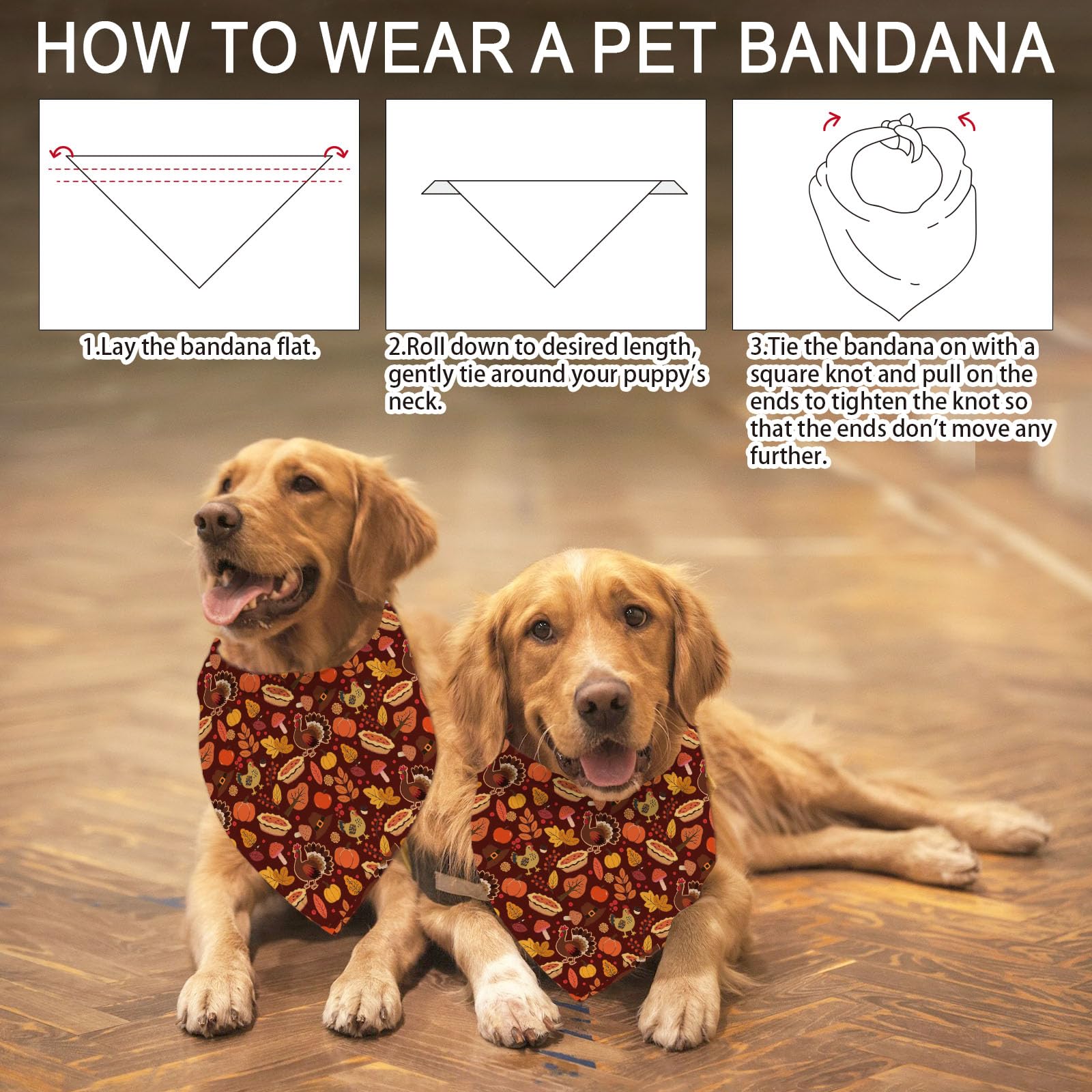 arricraft 1 Pc Thanksgiving Theme Dog Bandana - Image 4