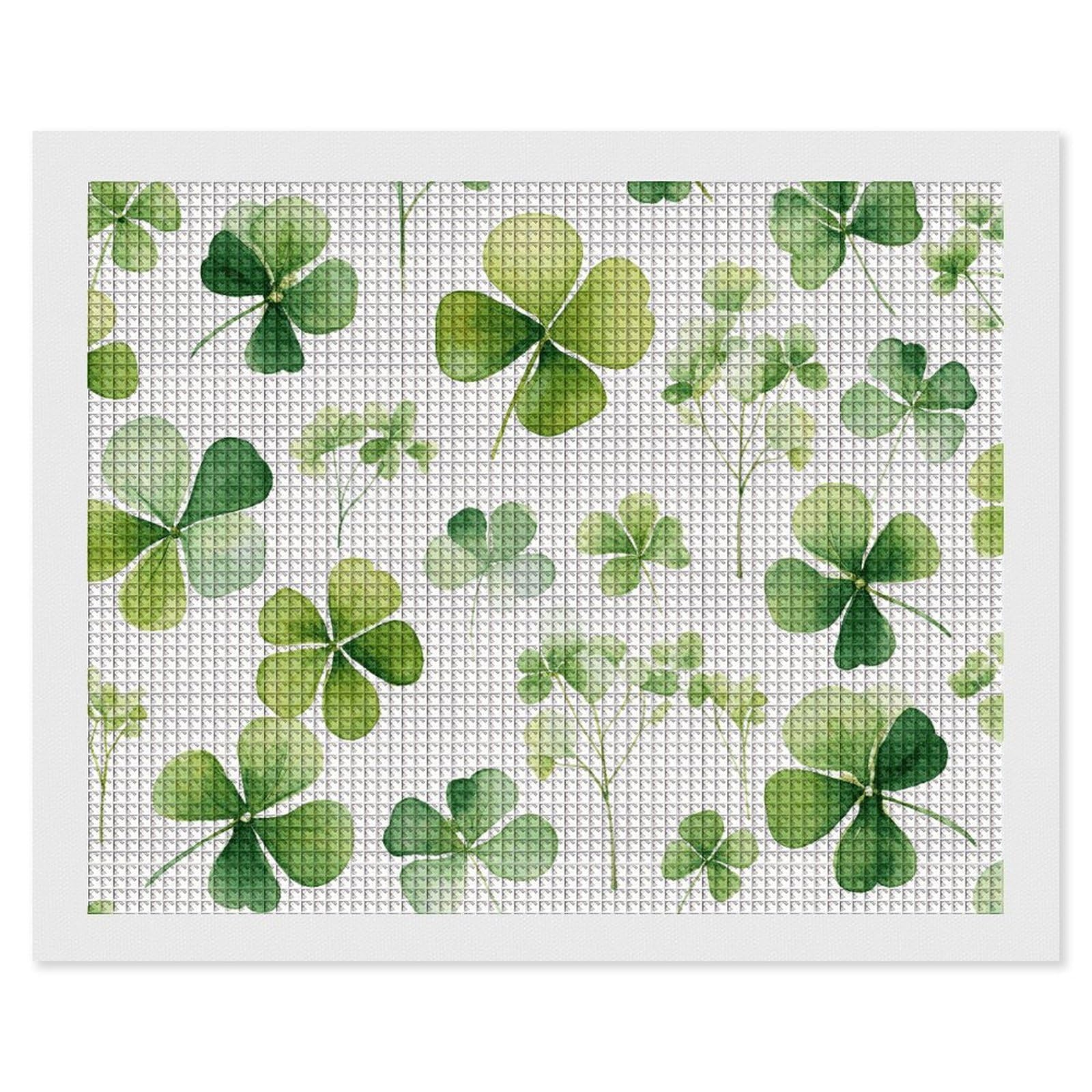 Clover Diamond Art Kits for Adults, DIY 5D Diamonds Painting Kits for Beginner, Round Full Drill Diamond Dots Painting, 16"x20" Diamonds Pictures Gem Art and Crafts Wall Decor