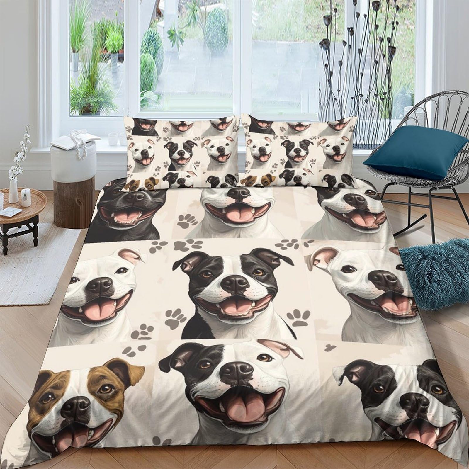 Ctjqhvkz Style-10 3D Printed Bulldog Dog Pattern Fitted Sheet Microfiber Soft Anti-Slip Paw Print Bed Cover For Bedroom Guest Room Decor Single（135X200cm）