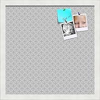 Vista 23 de PinPix Tablero de anuncios de corcho de 12 x 12 pulgadas. Este tablero decorativo enmarcado viene con diseño de círculos B W y un marco blanco