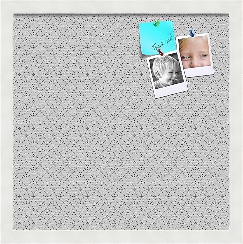 Miniatura 23 de PinPix Tablero de anuncios de corcho de 12 x 12 pulgadas. Este tablero decorativo enmarcado viene con diseño de círculos B W y un marco blanco