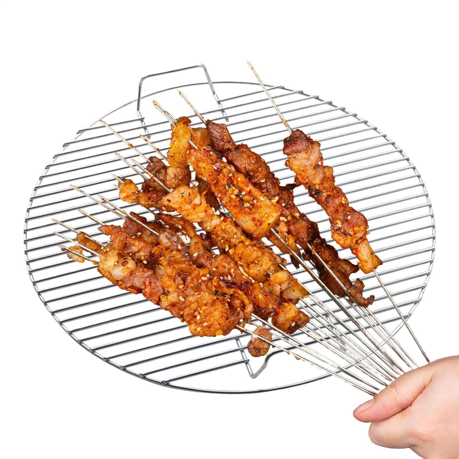 Generisch Rack per barbecue | 17,52 pollici Baking Net Grate | Stainless Steel Multi-Purpose Reusable Barbecue Grillingg Round Wire Mesh Mat for BBQ Camping Outdoor Backyards Garden Picnic