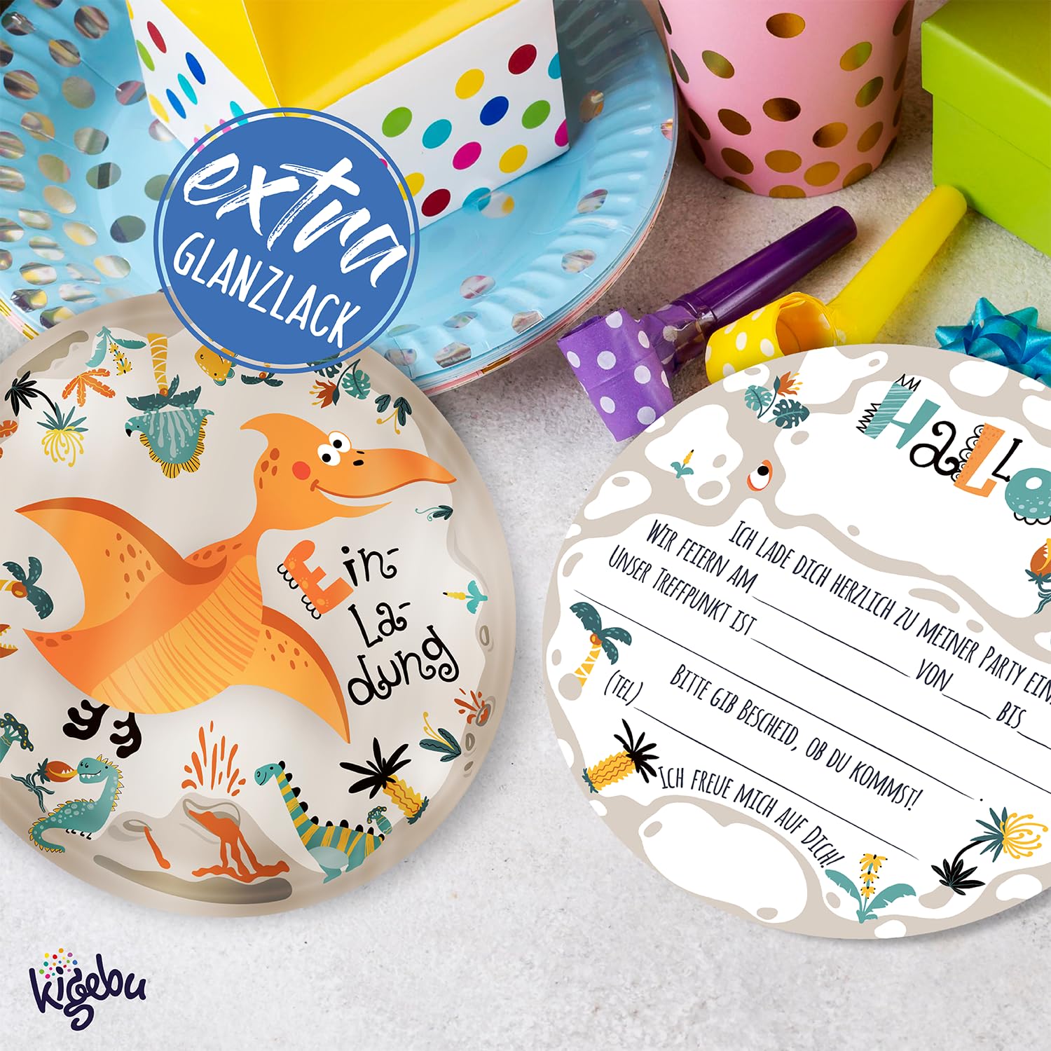 12 Inviti Compleanno Tema Dinosauro Per Bambini | Con Buste Adesivi E Sigilli | Kit Fai-da-te Per Feste A Tema