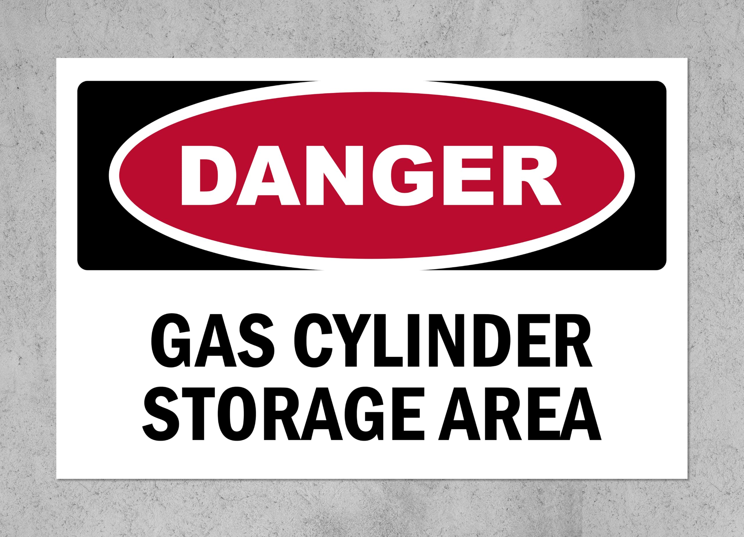 Danger, Gas cylinder storage area, safety sign - 1mm flexible Plastic sign (300mm x 200mm)