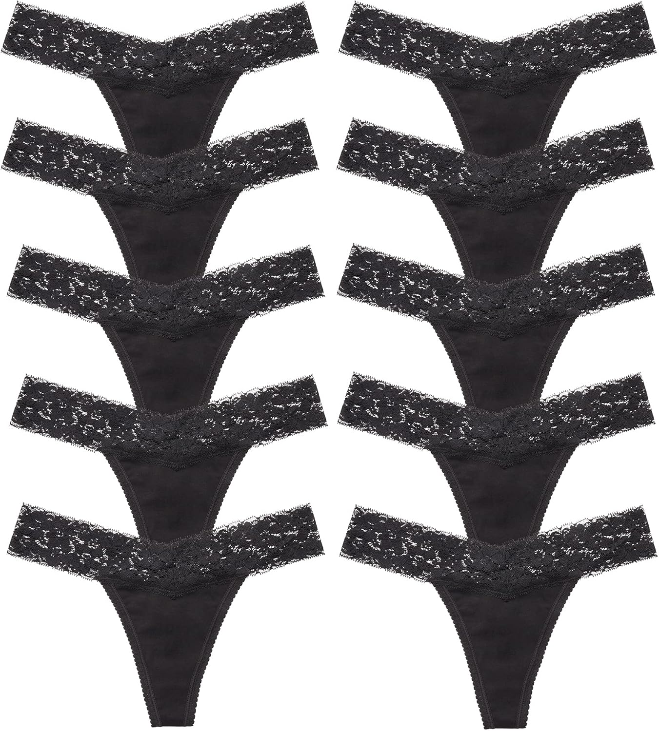 CULAYII Womens Cotton Thong Underwear Pack Lace Sexy Breathable Bikini Panties Soft Stretch T-back Hollow Out : Clothing, Shoes & Jewelry