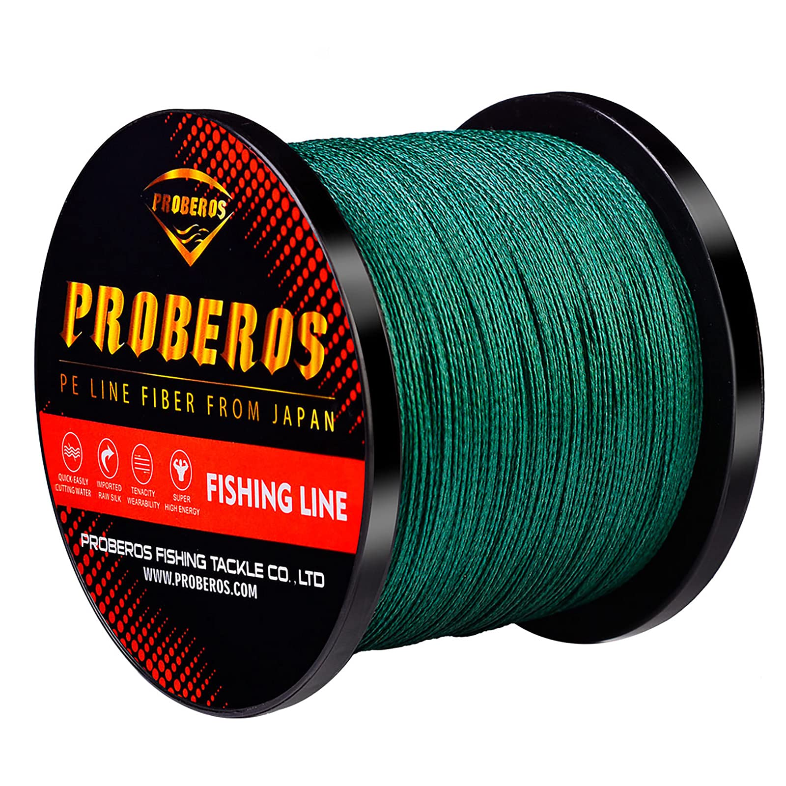 PROBEROS Braided Fishing Line - 4 Strands PE Multifilament Braid Superline Abrasion Resistant Saltwater Fishing Lines for Sea Fishing - 300/500/1000/2000M 6-100LB