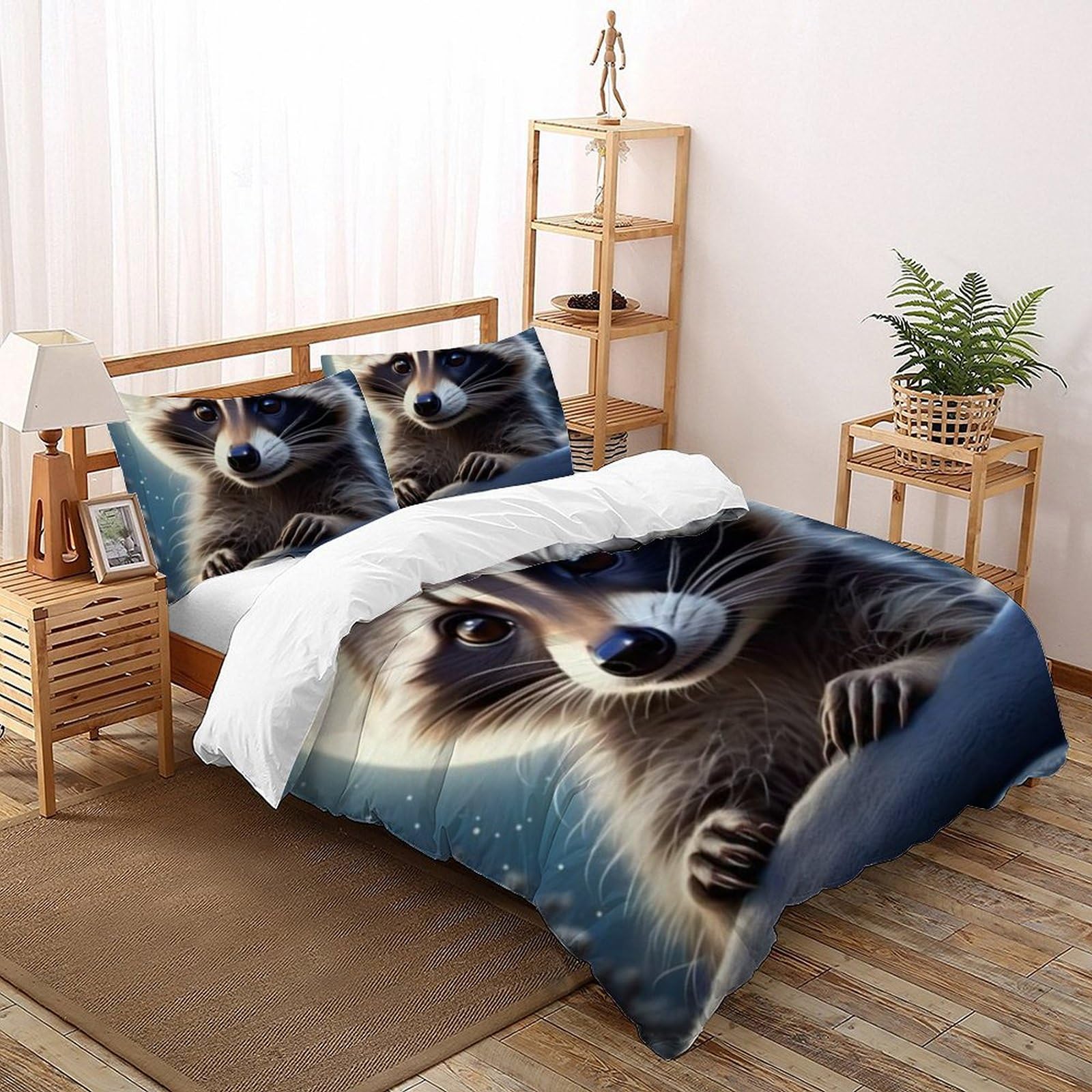 Housse de couette Raton Laveur 260x220 pour créer une ambiance nature sauvage dans sa chambre