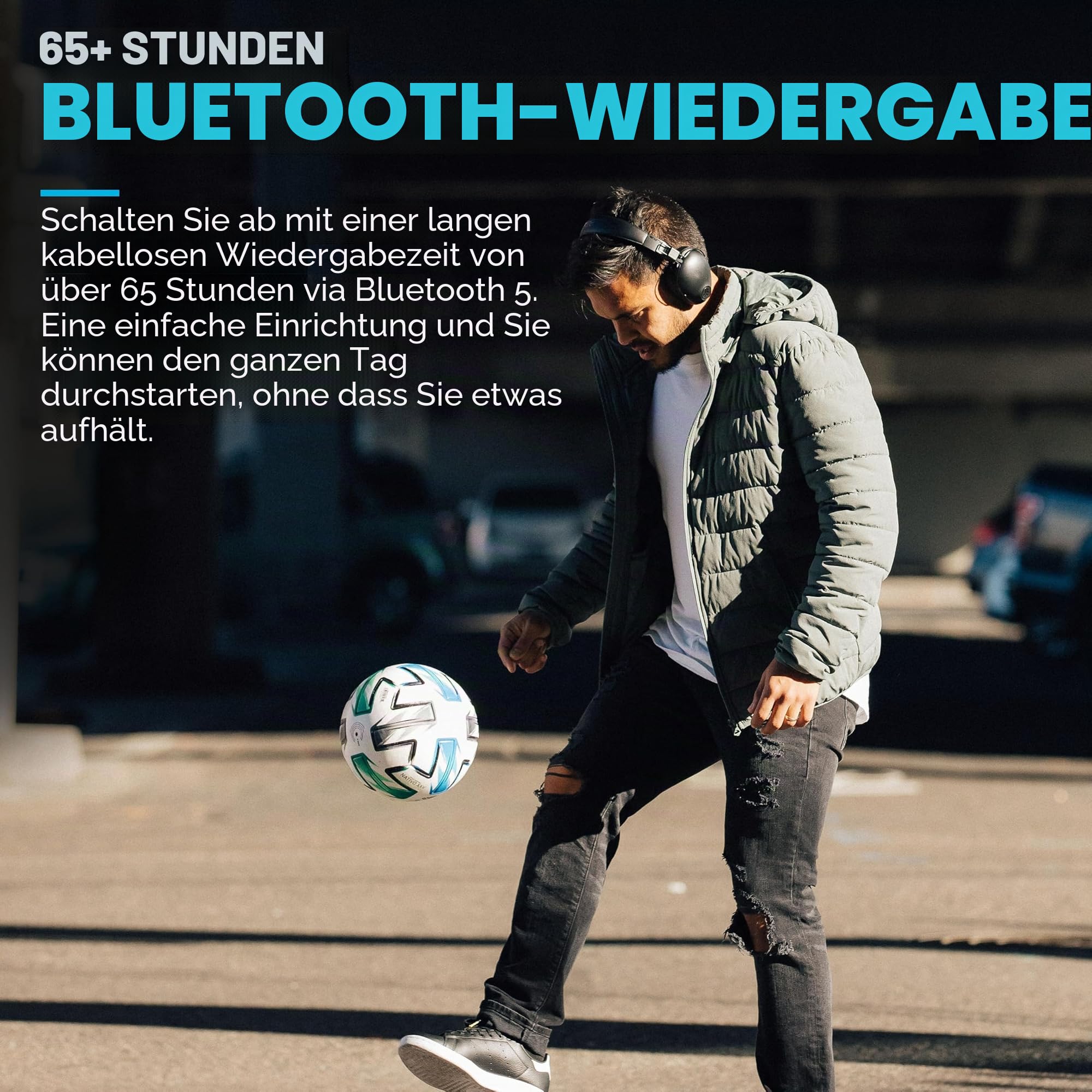 JLab Studio Pro+ Bluetooth Kopfhörer Over-Ear - Kabellos 65+ Std., Schwarz | Bluetooth 5.4, Wireless Headphones mit Mikrofon, Multipoint, Cloud Foam Komfort