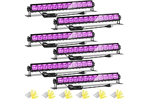 6 Pack LED Blacklight Blacklight Bar Light Up to 3000ft² Glow Party Light Supply