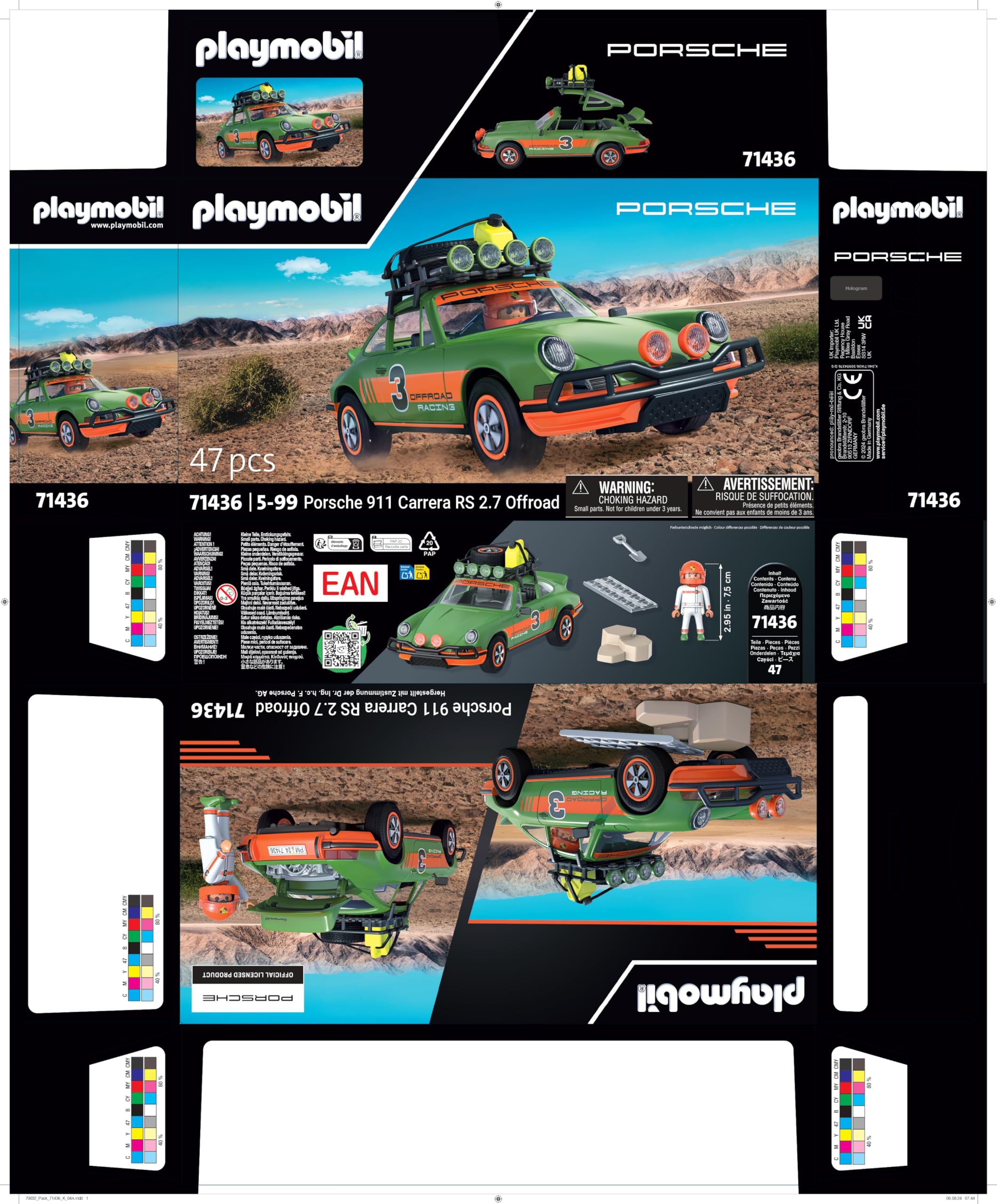 PLAYMOBIL | Porsche 911 Carrera RS 2.7 Offroad | Emocionantes Paseos por Terreno | con Diversas Funciones | Coche Coleccionable Niños a Partir de 5 Años | 71436