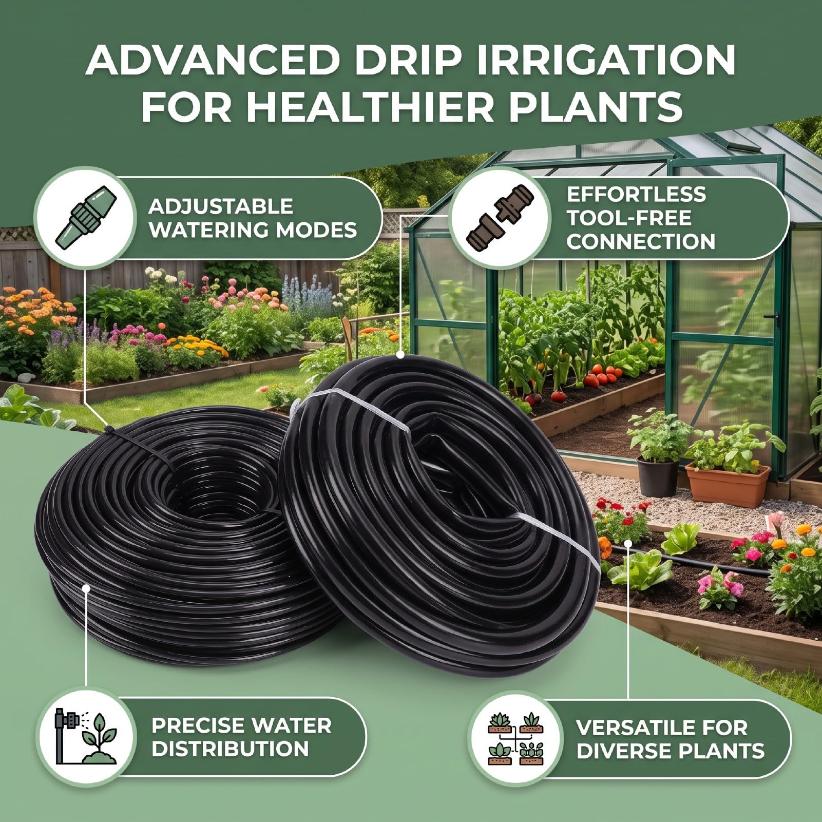 di Irrigazione a Goccia Regolabile, Raccordo Rapido per Irrigazione, for Giardino e Piante