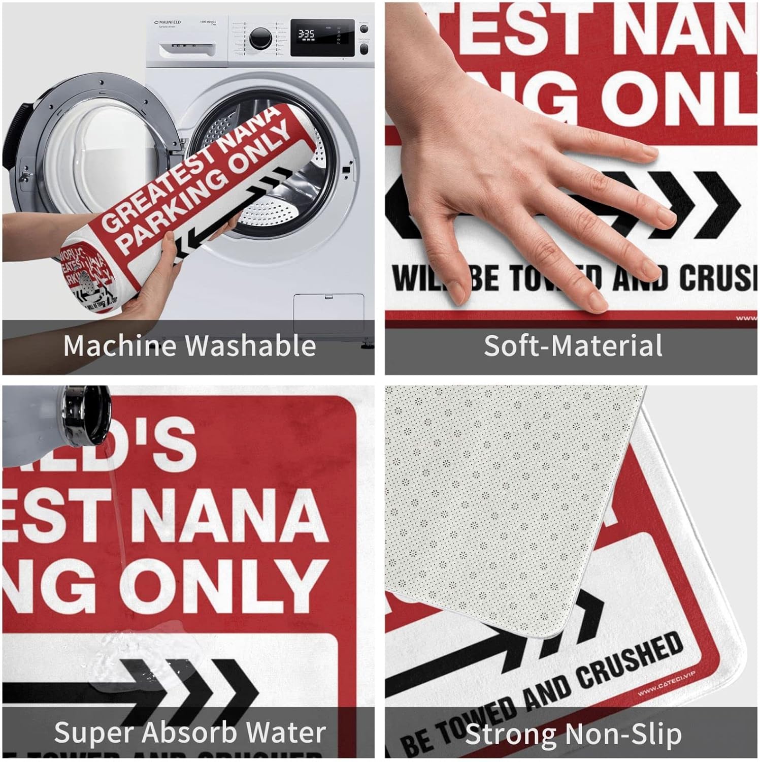 Welcome Mat Classroom World's Greatest Nana Parking Only Rug Gifts for Home Decor Bedroom Decor for Men(Size:65X90CM), EHFPCBSPE-65X90CM