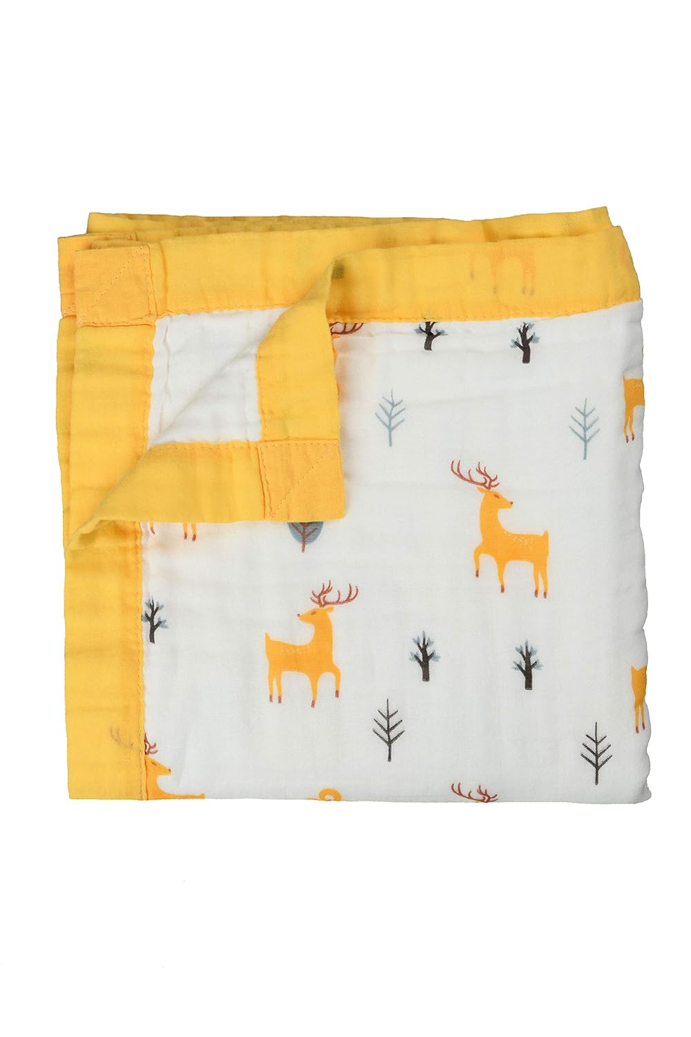 Baby Muslin Quilt Blanket 100% Cotton Girls & Boys Gift Baby Shower, 47"x 47" (Reindeer)