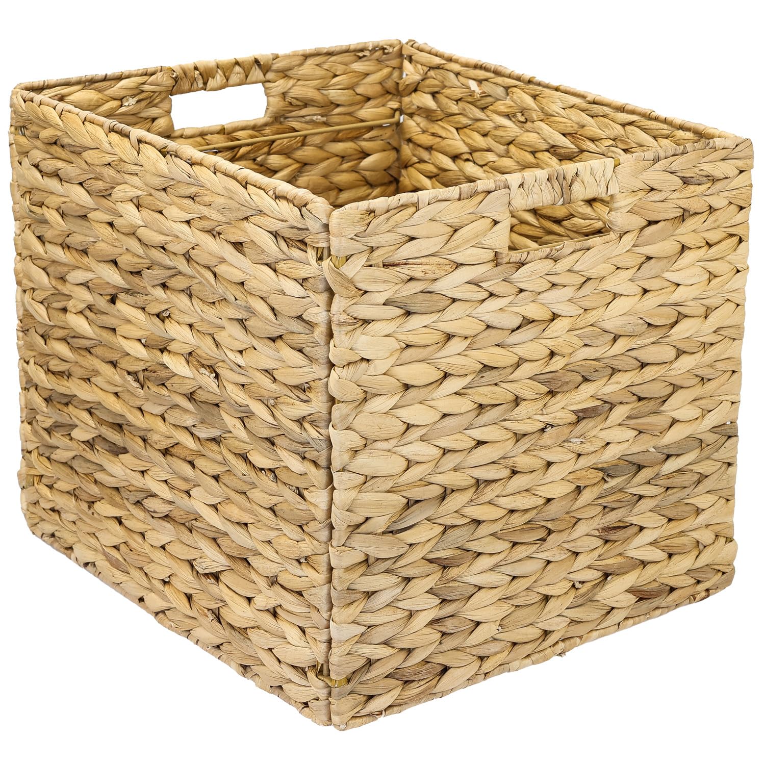 HMF Storage basket suitable for Kallax for DIN A4 hanging files, basket braided from water hyacinth, 33 x 38 x 32 cm