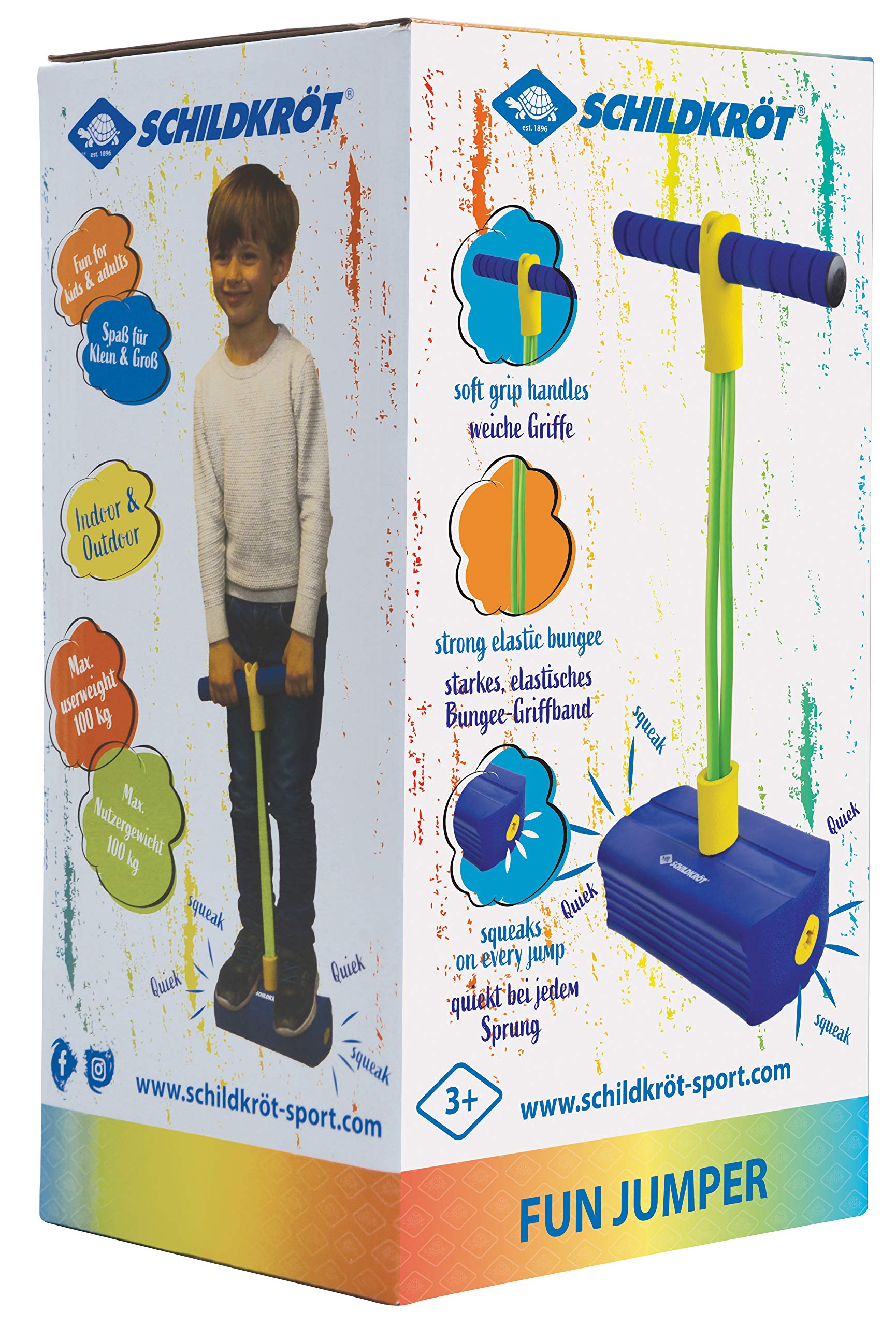 Schildkröt Fun Jumper Bâton Sauteur en Mousse avec Poignées Souples pour Enfants 3 Ans+
