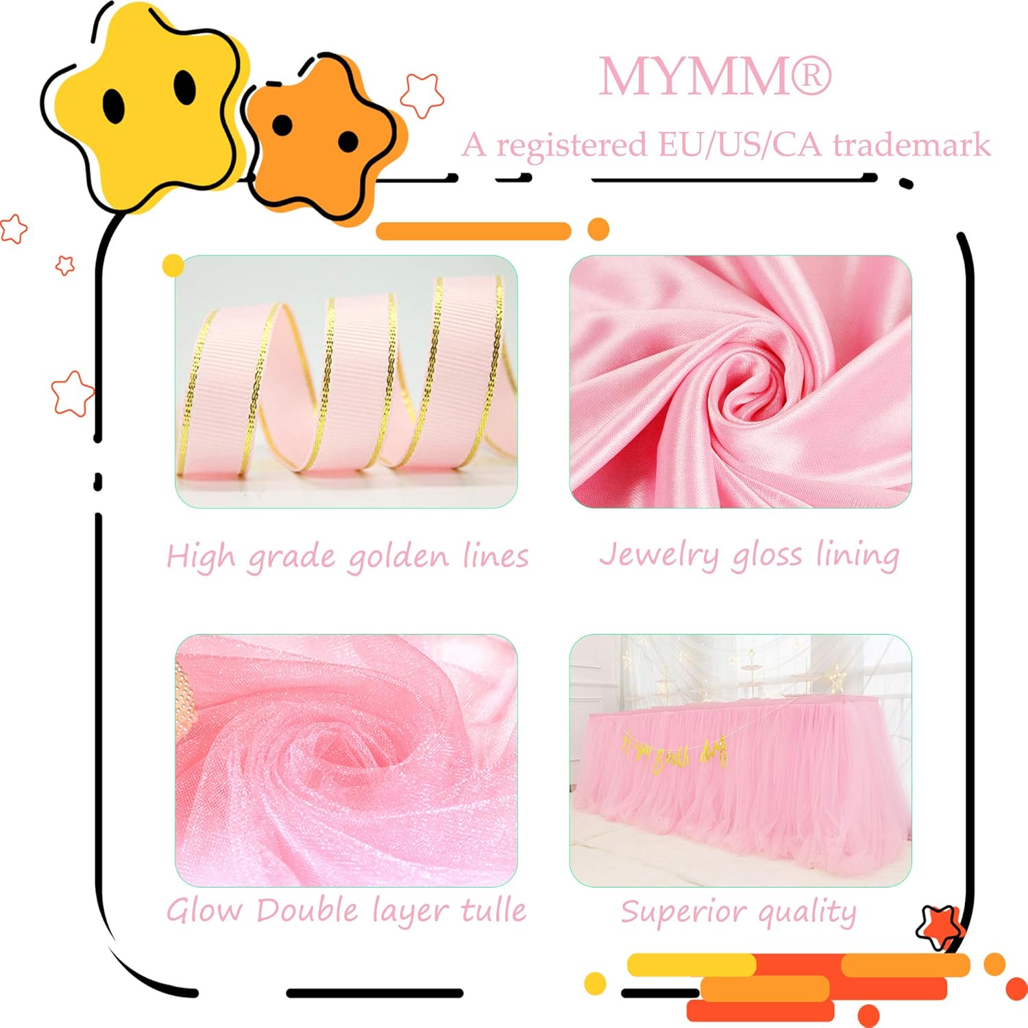 14FT(168 * 31 in) Pink Tulle Tutu Table Skirt, Wedding Bridesmaid, Baby Party Skirt, Rectangle Or Round Decorative Table Decoration, Fashion Deluxe Romantic Birthday Party Shower(Wave)
